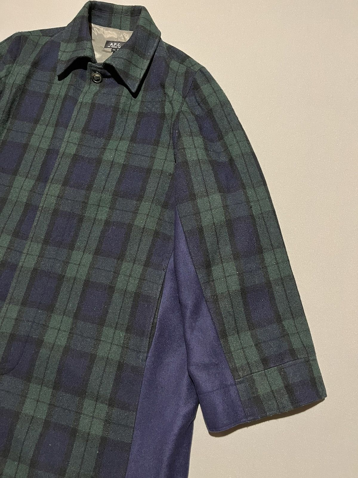 A.P.C. A.P.C. Black Watch Tartan Wool Oversized Coat Size US L / EU 52-54 / 3 - 3 Thumbnail