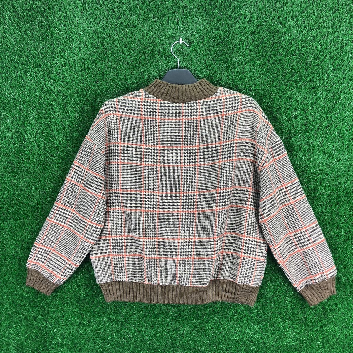 Vintage Vintage 80's Wool Knit Checker Houndstooth Sweater Size US M / EU 48-50 / 2 - 4 Thumbnail