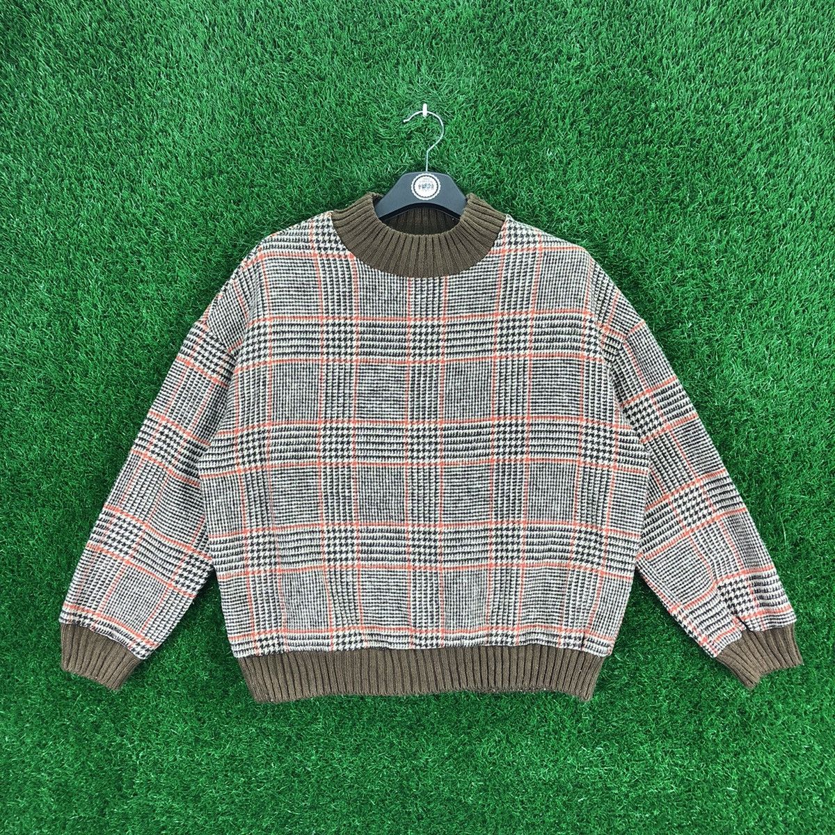 Vintage Vintage 80's Wool Knit Checker Houndstooth Sweater Size US M / EU 48-50 / 2 - 1 Thumbnail