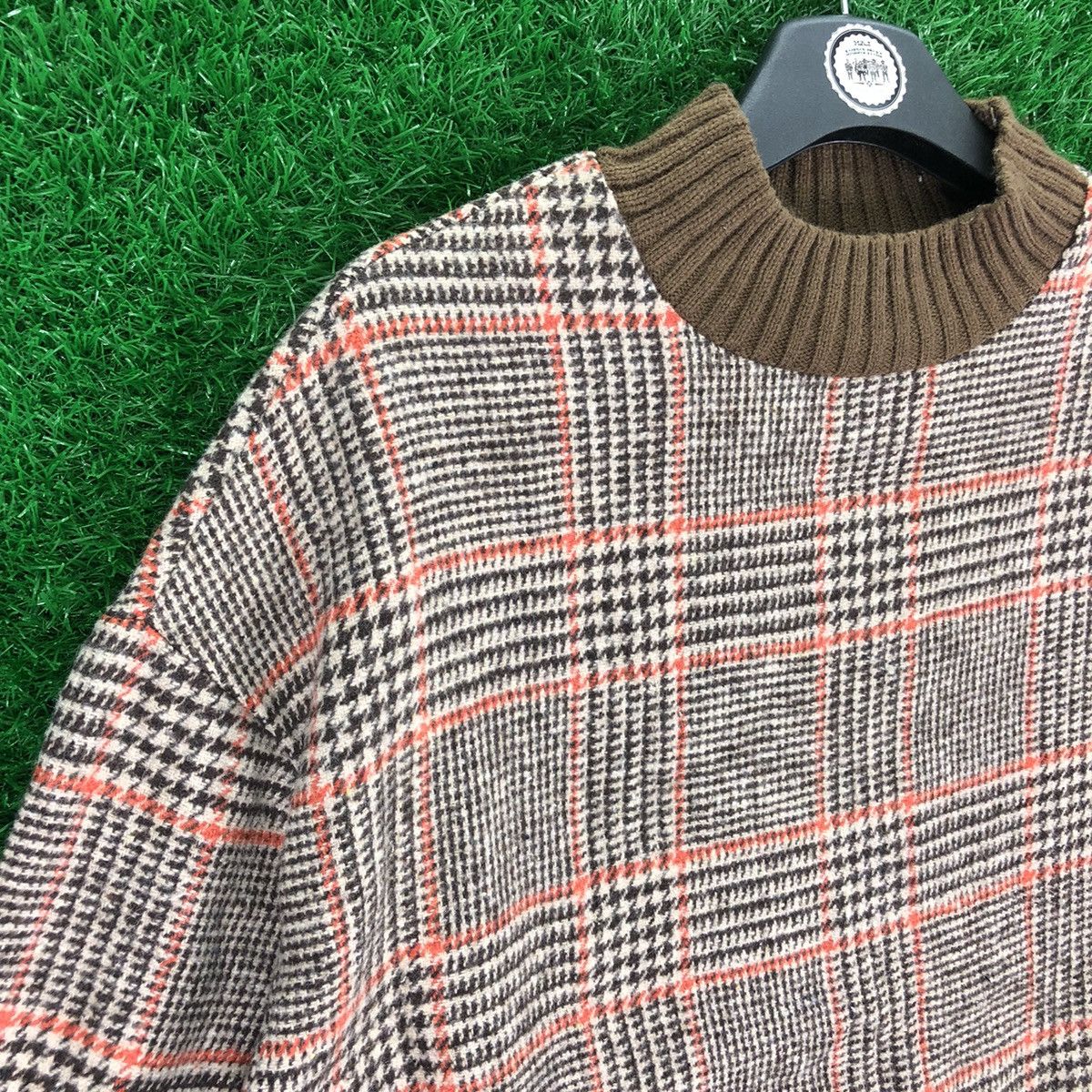 Vintage Vintage 80's Wool Knit Checker Houndstooth Sweater Size US M / EU 48-50 / 2 - 2 Thumbnail