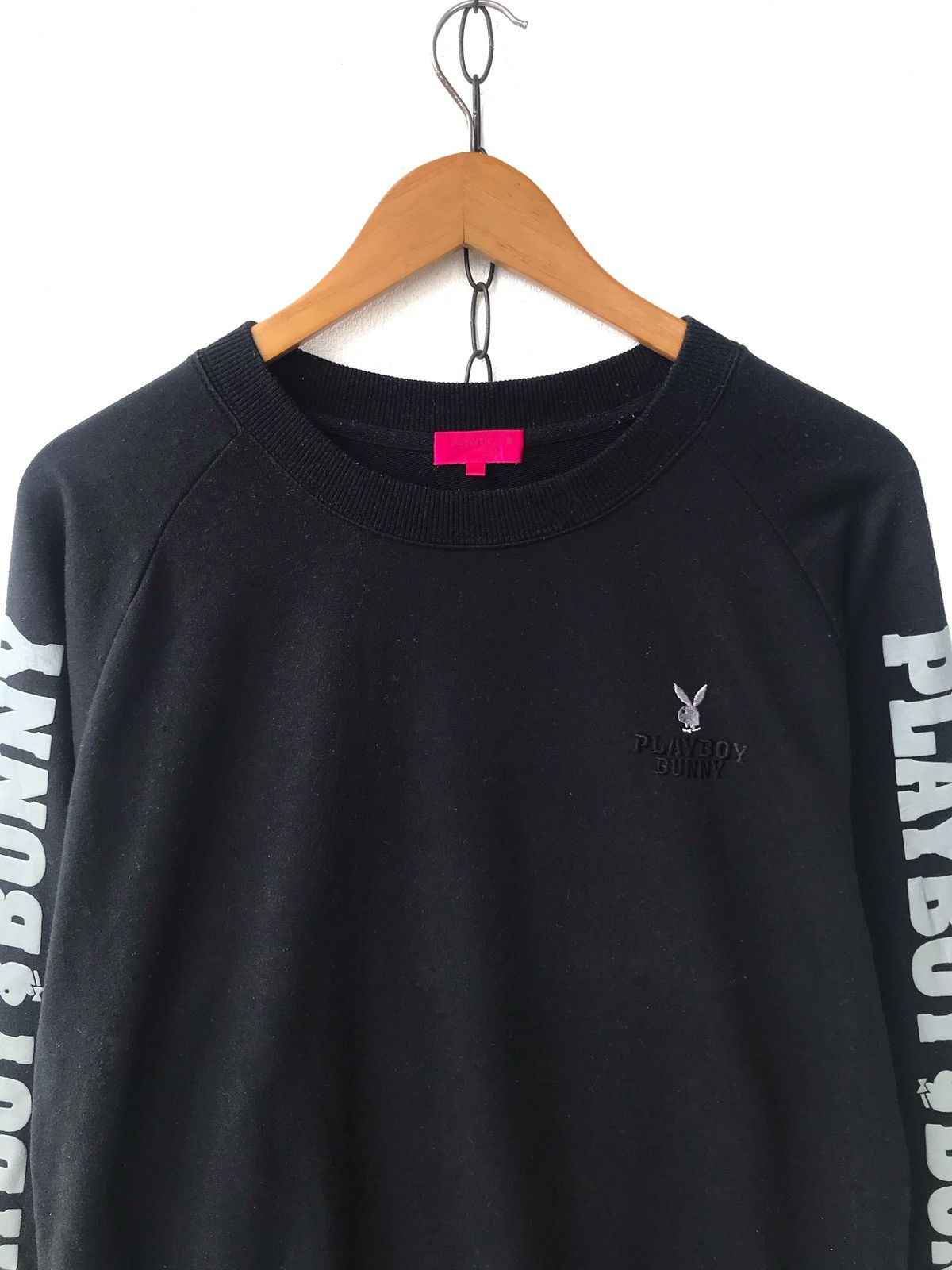 Playboy PLAYBOY Black Spellout Big Logo Crewneck Sweatshirt Jumper Size US L / EU 52-54 / 3 - 3 Thumbnail