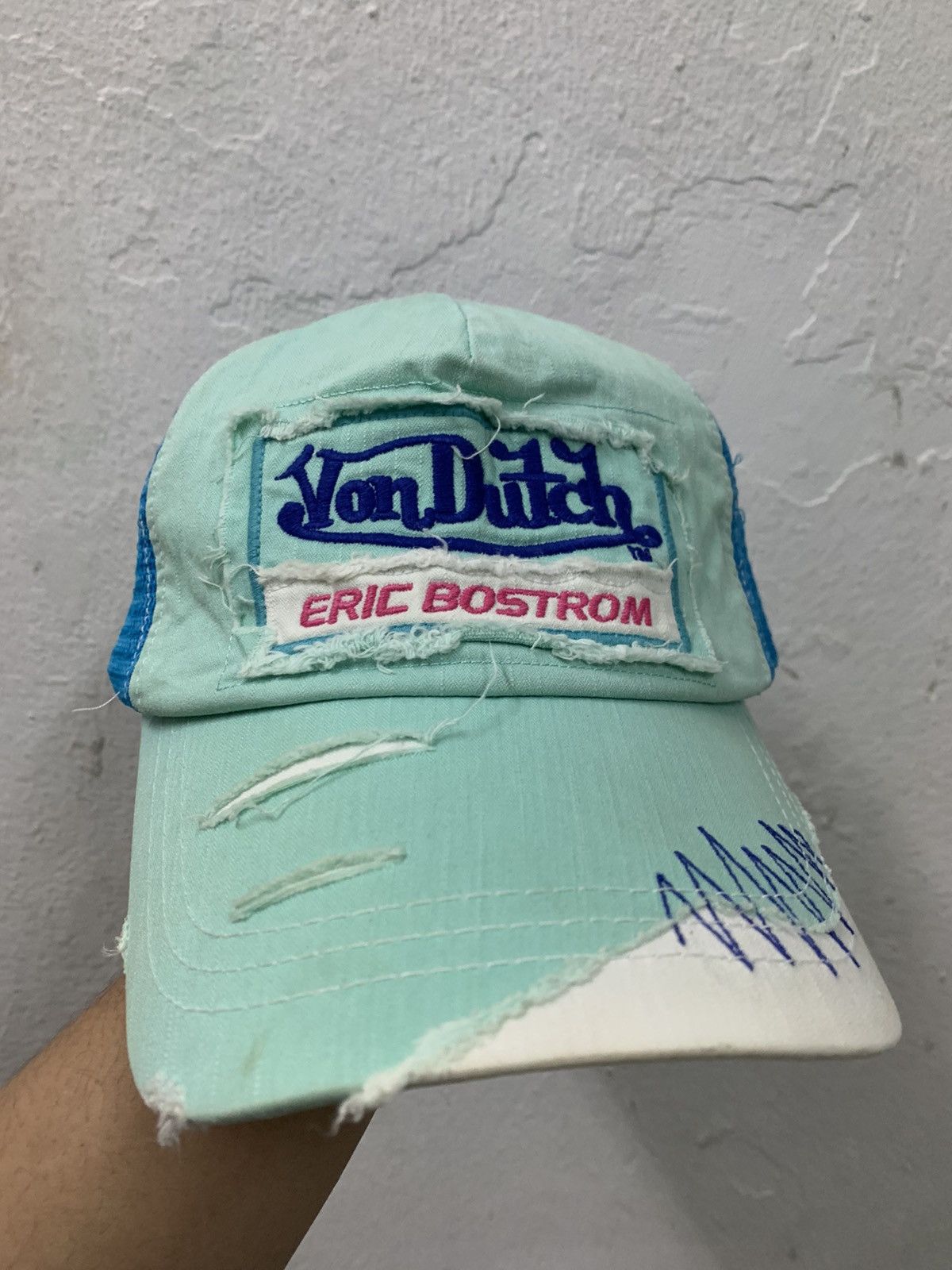 Von Dutch Von Dutch Trucker Eric Bostrom Distressed Mesh Hat Size ONE SIZE - 1 Thumbnail