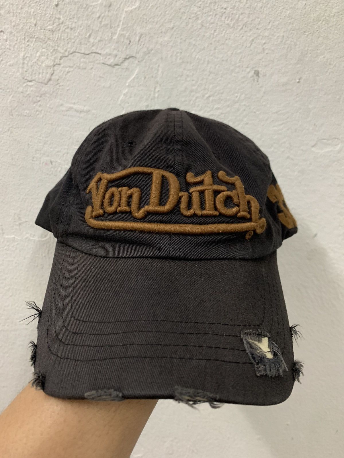 Von Dutch Von Dutch Distressed Hat Size ONE SIZE - 1 Thumbnail