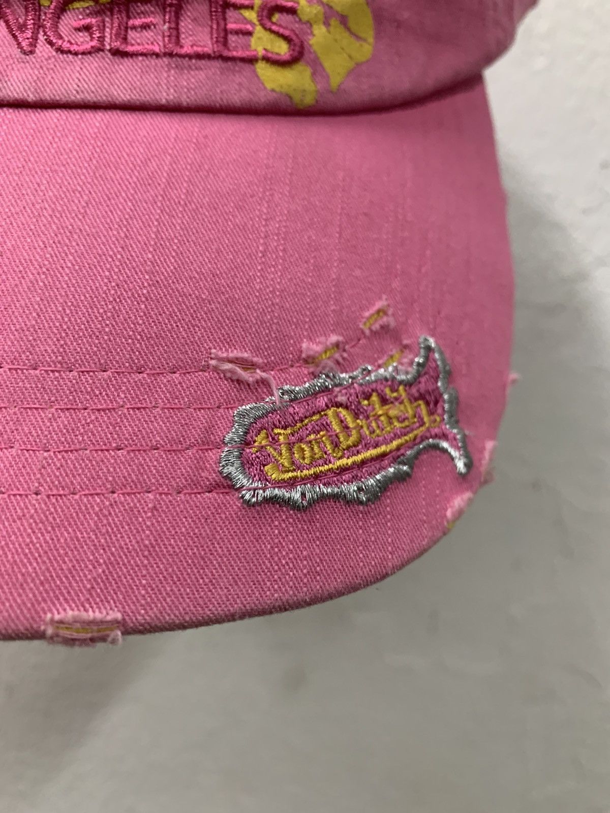 Von Dutch Von Dutch Big Spellout Distressed Pink Hat Size ONE SIZE - 4 Thumbnail