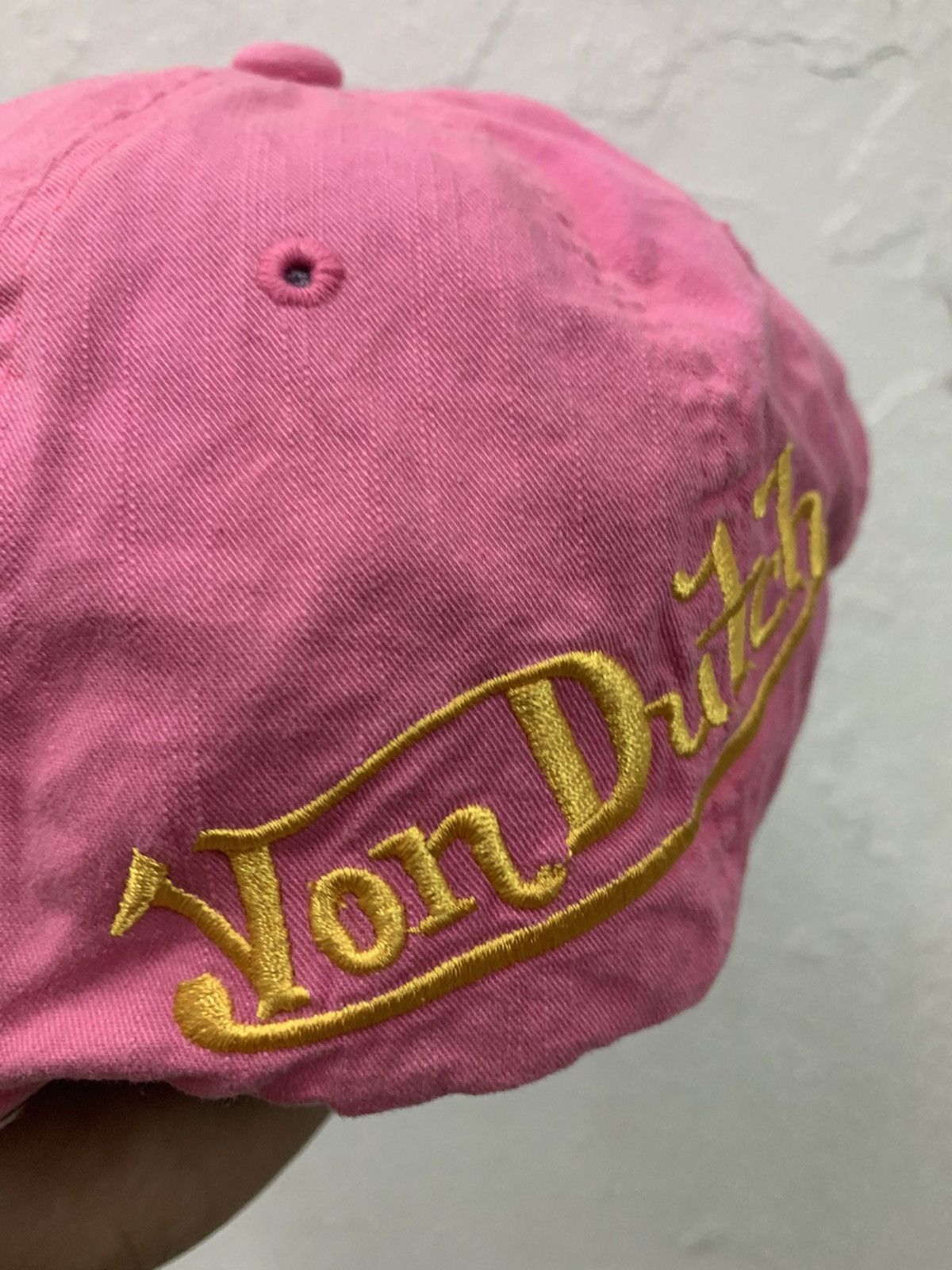 Von Dutch Von Dutch Big Spellout Distressed Pink Hat Size ONE SIZE - 3 Thumbnail