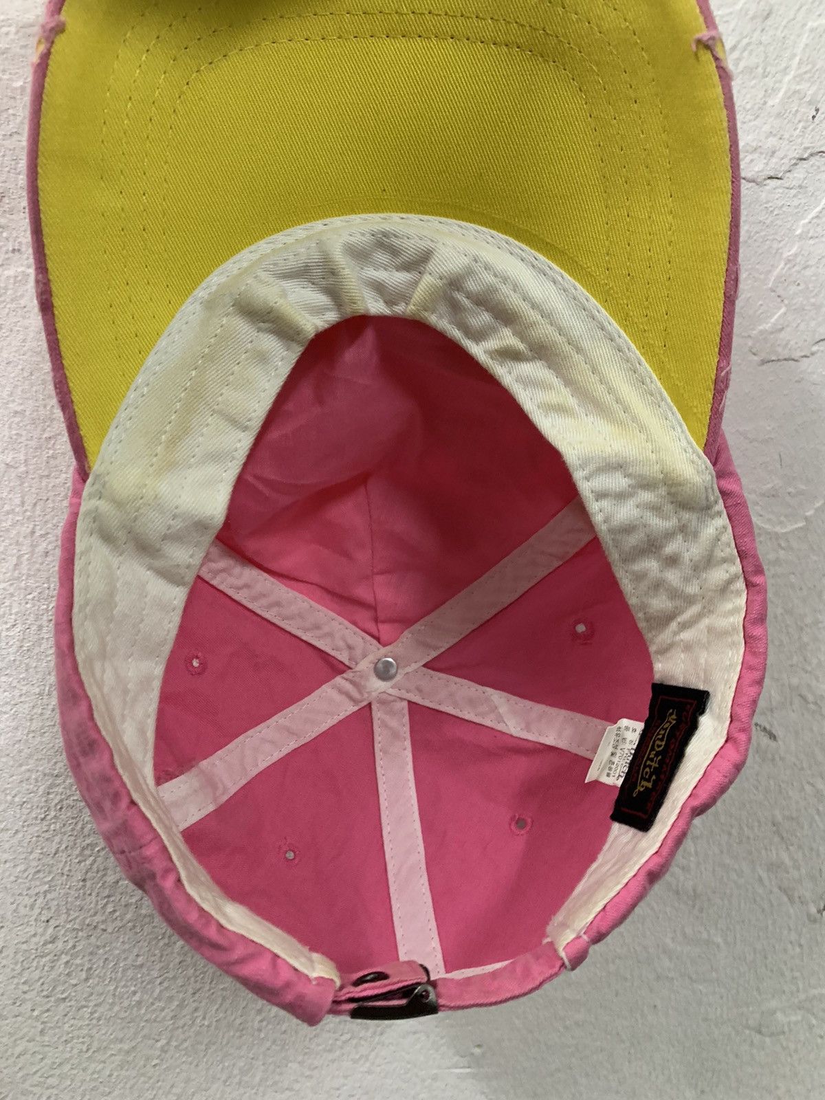 Von Dutch Von Dutch Big Spellout Distressed Pink Hat Size ONE SIZE - 5 Thumbnail