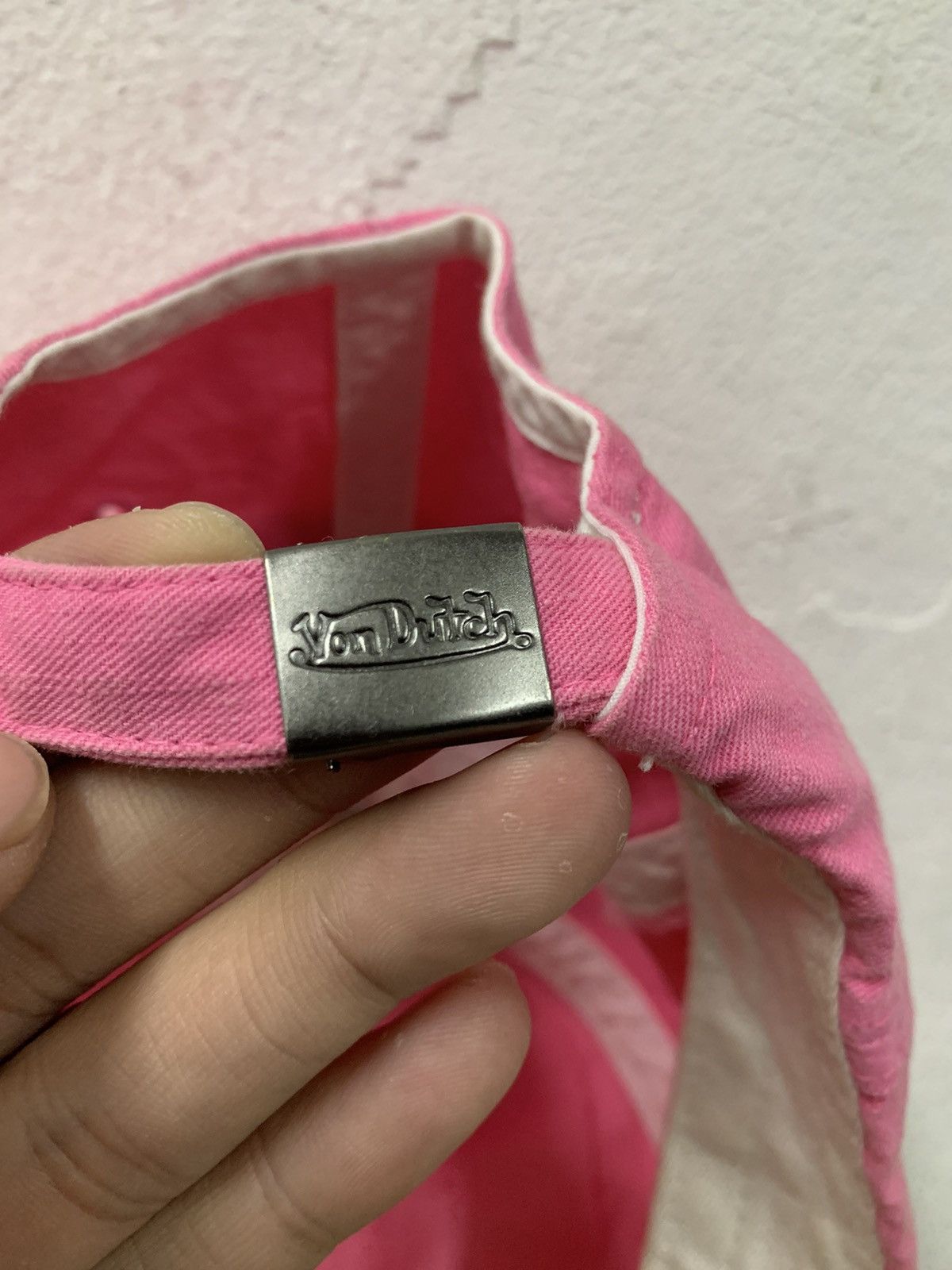 Von Dutch Von Dutch Big Spellout Distressed Pink Hat Size ONE SIZE - 8 Thumbnail