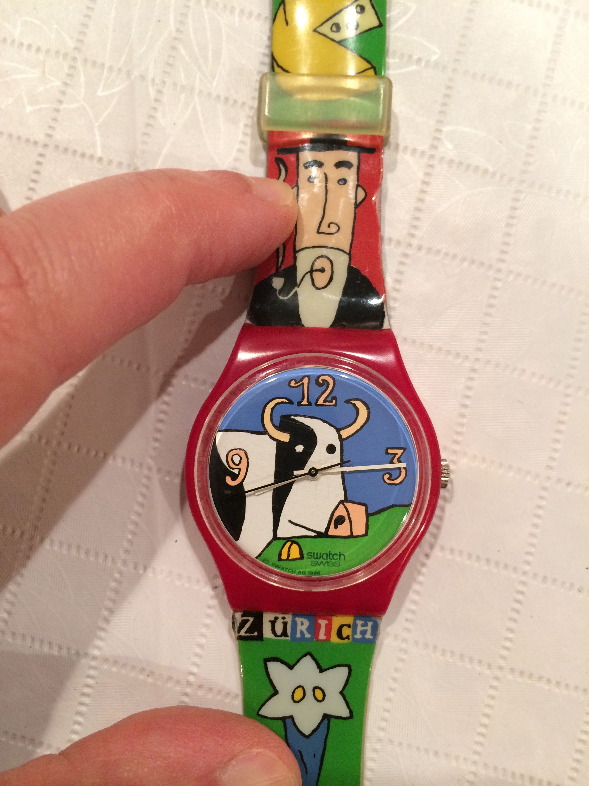 Swatch 1997 Vintage Champs De Züri Gr134 Collector Watch in Red, Women's Product Image