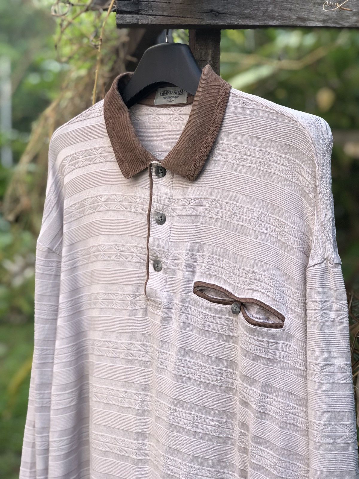 Grand Slam Vintage 90's Polo Shirt Striped Pullover by Grand Slam Size US L / EU 52-54 / 3 - 2 Thumbnail