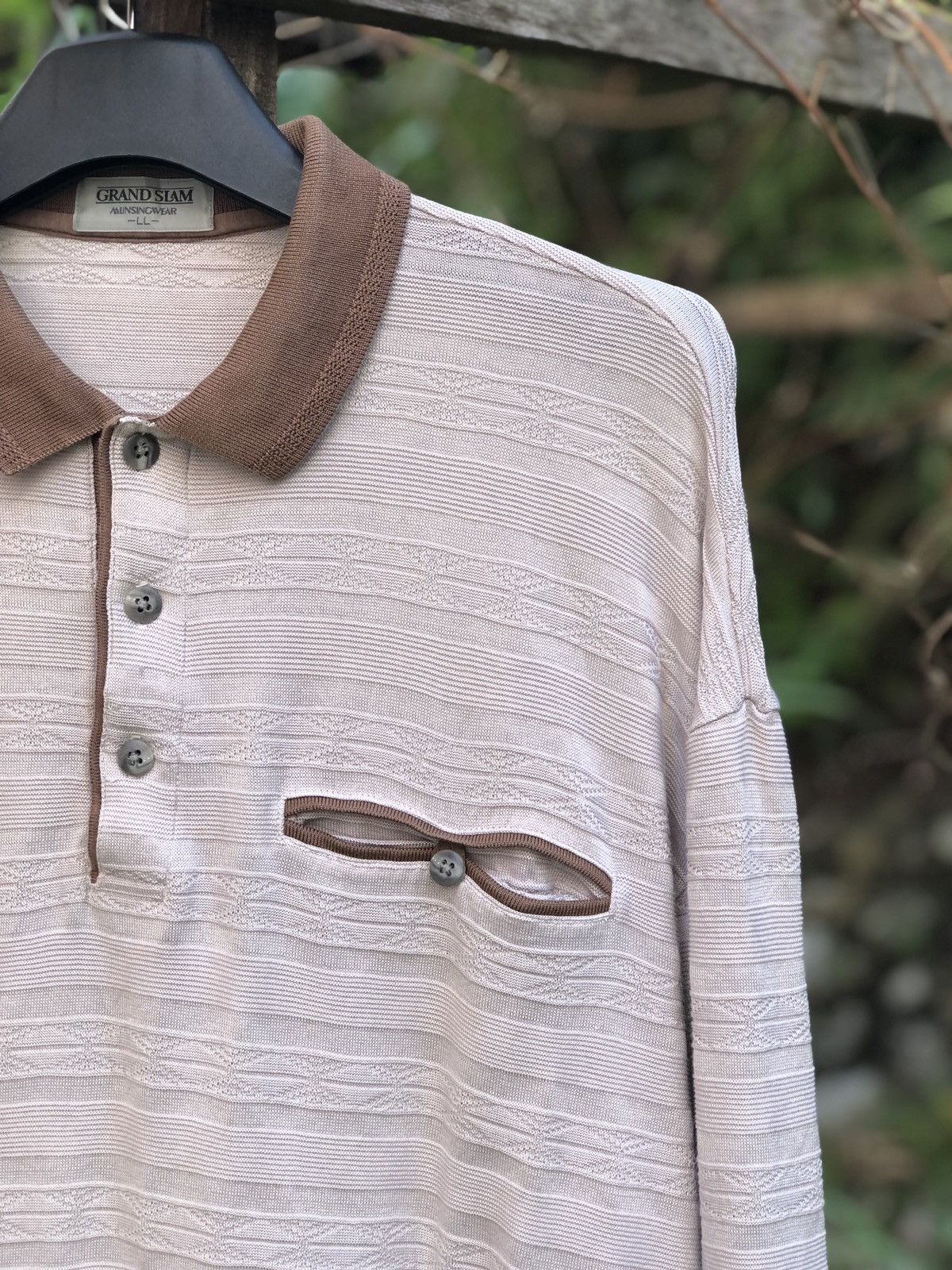 Grand Slam Vintage 90's Polo Shirt Striped Pullover by Grand Slam Size US L / EU 52-54 / 3 - 3 Thumbnail