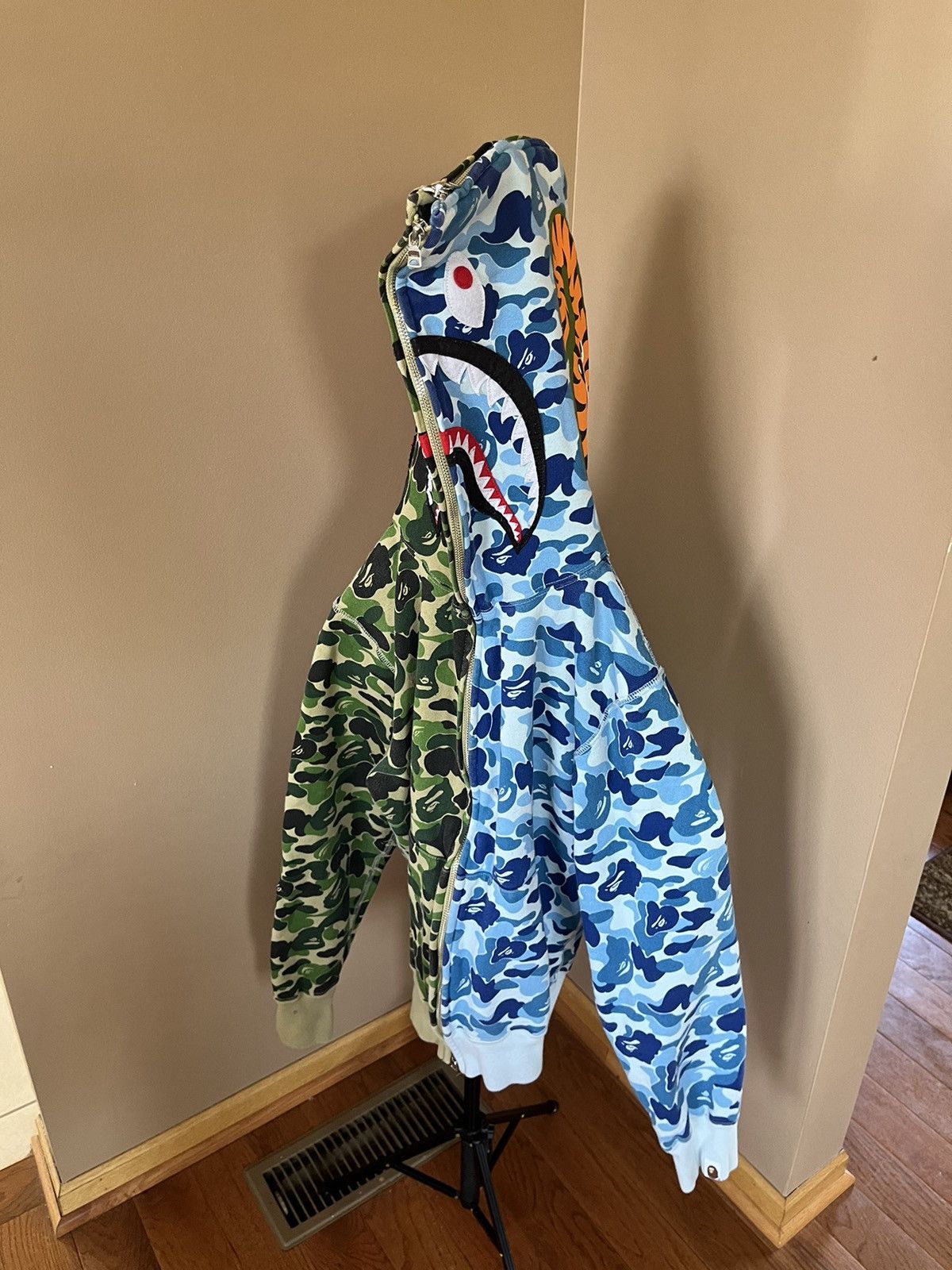 Bape ABC Camo Split Half Shark Full Zip Hoodie | Grailed