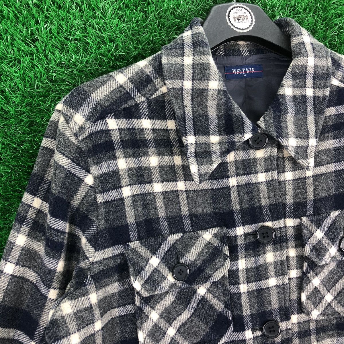 Vintage Vintage 90's Wool Jacket Tartan Check by West Win Size US M / EU 48-50 / 2 - 2 Thumbnail