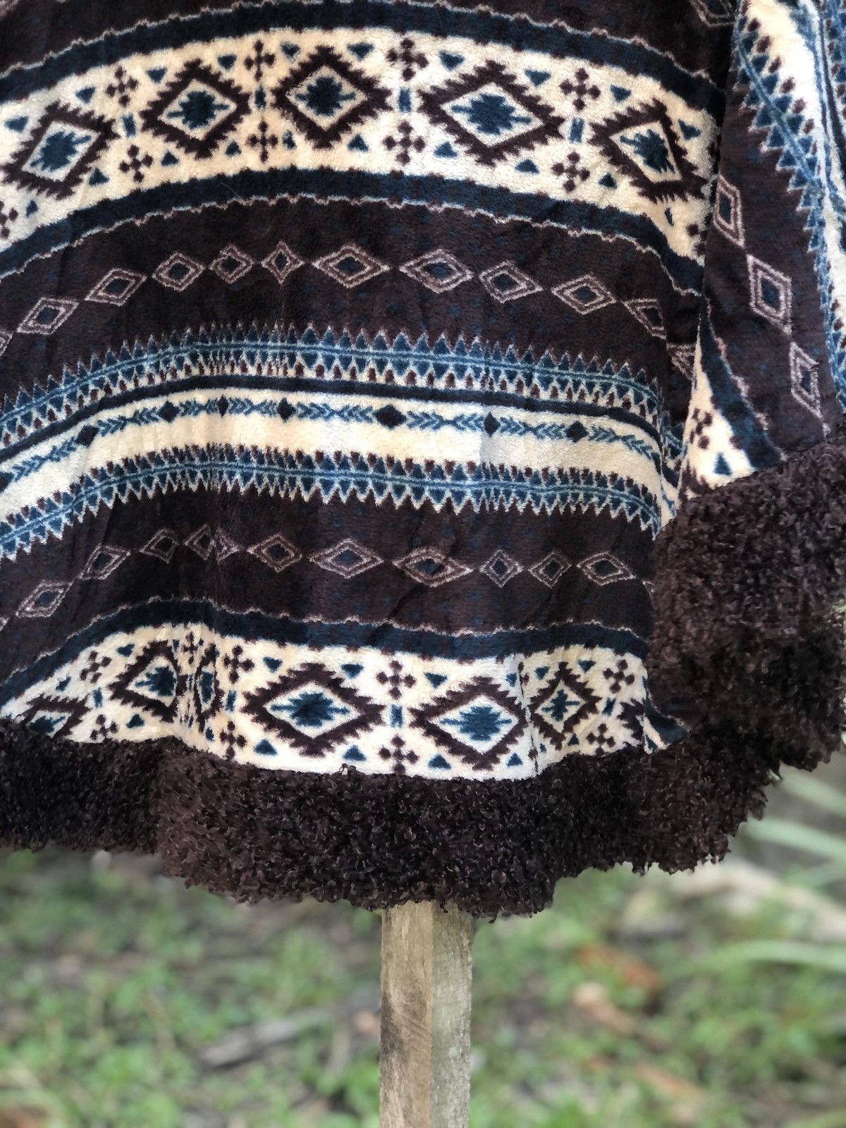 Japanese Brand Vintage Pancho Navajo Fleece Hoodie By Sospita Size US L / EU 52-54 / 3 - 7 Thumbnail