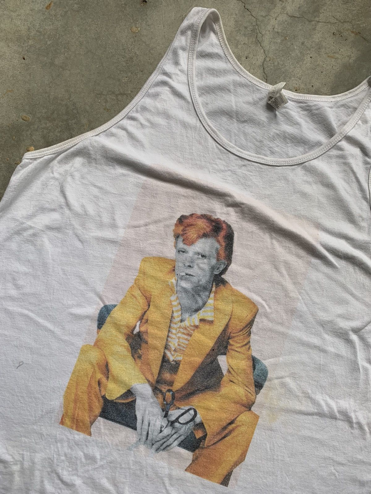 Band Tees Thrashed Faded David Bowie Tank Top Tshirt Size US L / EU 52-54 / 3 - 2 Thumbnail