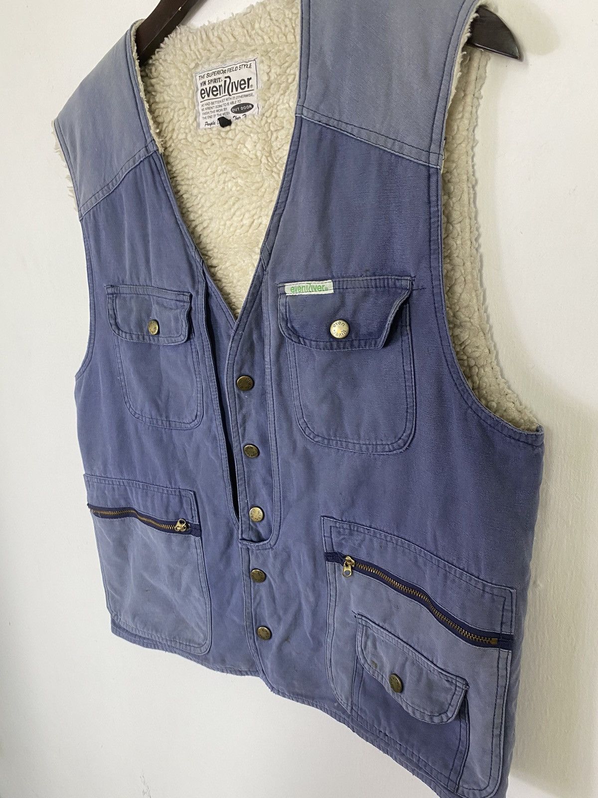 Vintage Gcw23🔥Vintage EvenRiver Multi Pocket Sherpa Lining Vest Size US M / EU 48-50 / 2 - 4 Thumbnail