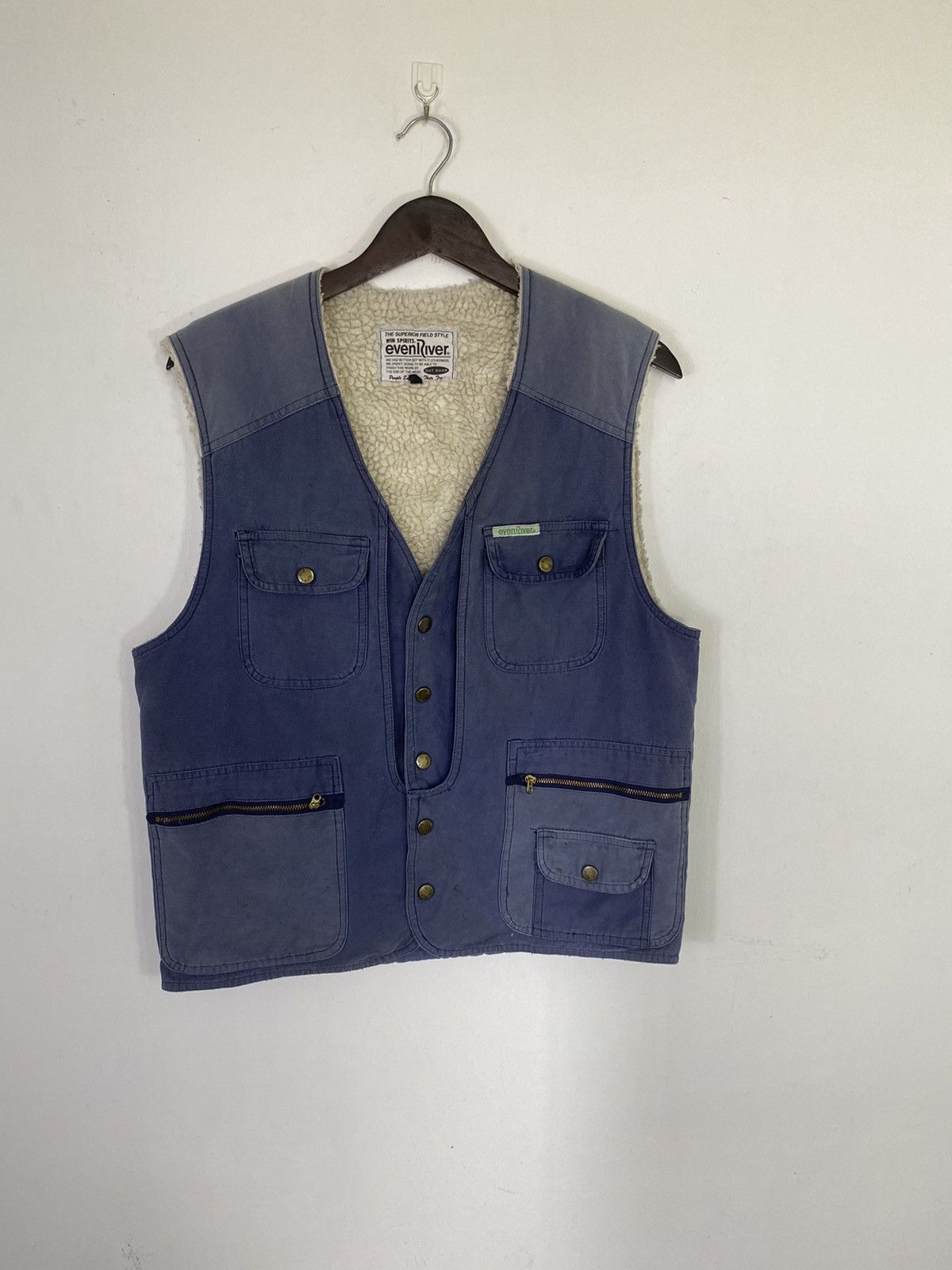 Vintage Gcw23🔥Vintage EvenRiver Multi Pocket Sherpa Lining Vest Size US M / EU 48-50 / 2 - 1 Thumbnail