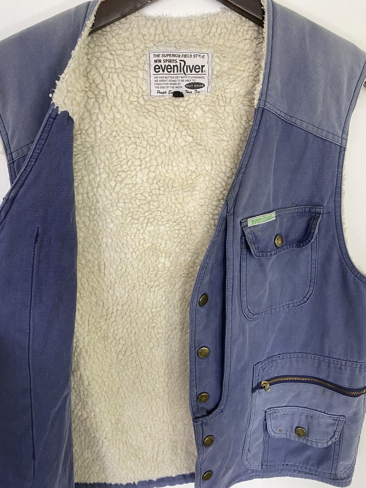 Vintage Gcw23🔥Vintage EvenRiver Multi Pocket Sherpa Lining Vest Size US M / EU 48-50 / 2 - 9 Thumbnail
