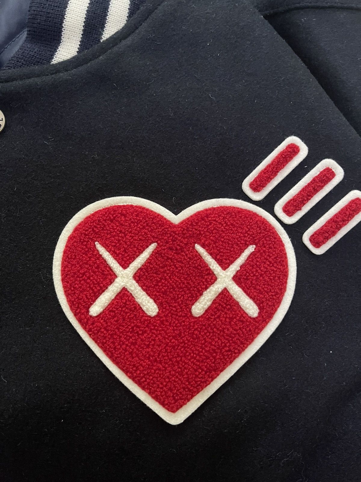 Human Made × Kaws Human made kaws varsity Jacket navy Size US L / EU 52-54 / 3 - 12 Thumbnail