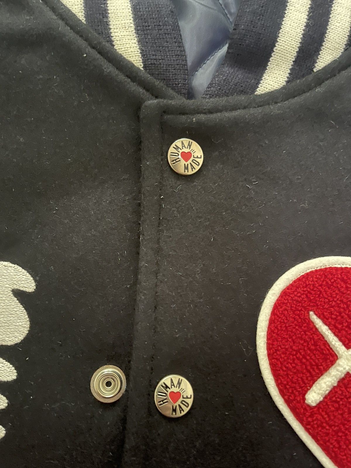 Human Made × Kaws Human made kaws varsity Jacket navy Size US L / EU 52-54 / 3 - 11 Thumbnail