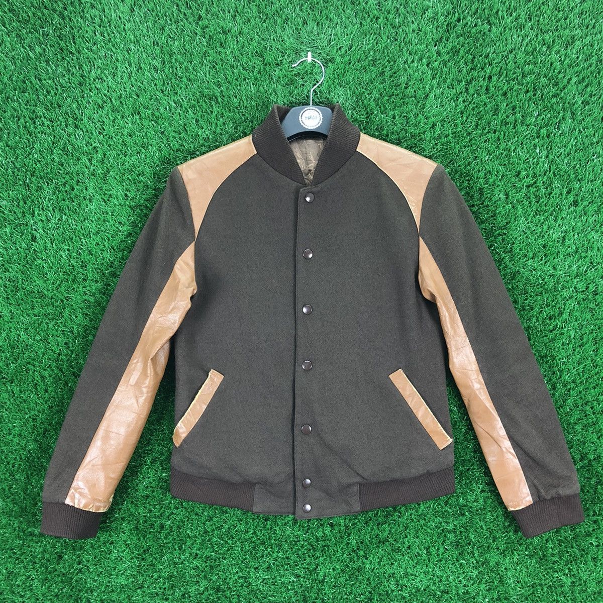 Japanese Brand Vintage 90's Wool Bomber Jacket Snap Button Up Size XS / US 0-2 / IT 36-38 - 1 Thumbnail