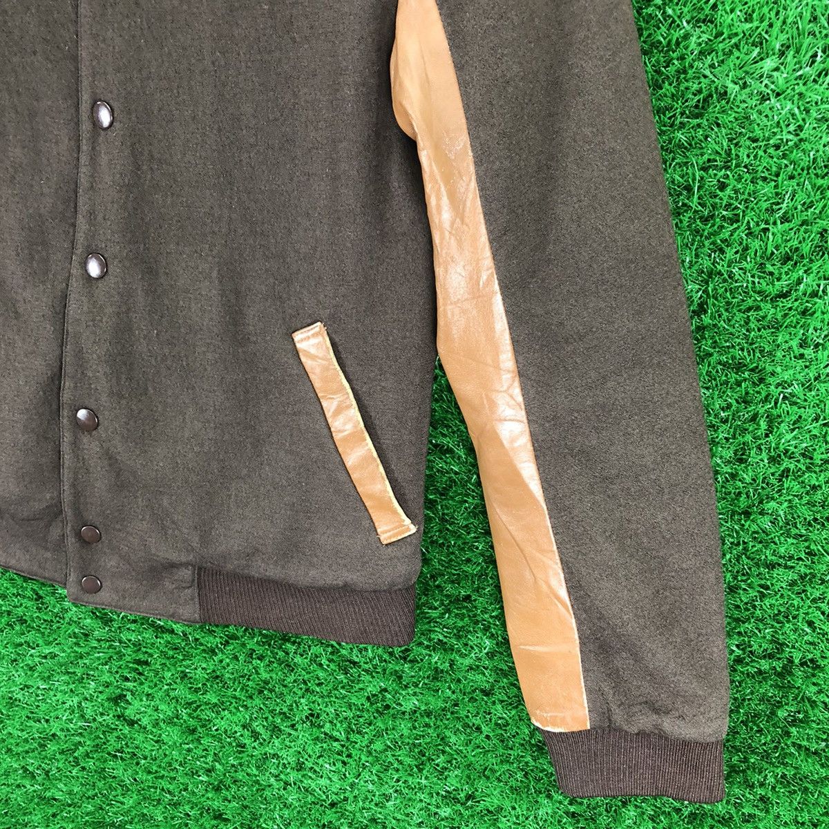 Japanese Brand Vintage 90's Wool Bomber Jacket Snap Button Up Size XS / US 0-2 / IT 36-38 - 3 Thumbnail