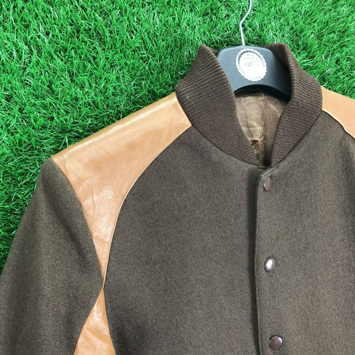 Japanese Brand Vintage 90's Wool Bomber Jacket Snap Button Up Size XS / US 0-2 / IT 36-38 - 2 Thumbnail