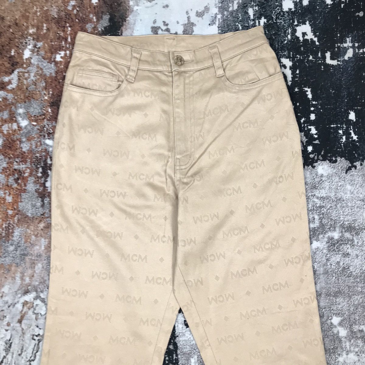 MCM × Vintage Vintage MCM Legeré Trouser High waist Monogram Design Pant Size 26" / US 2 / IT 38 - 2 Thumbnail