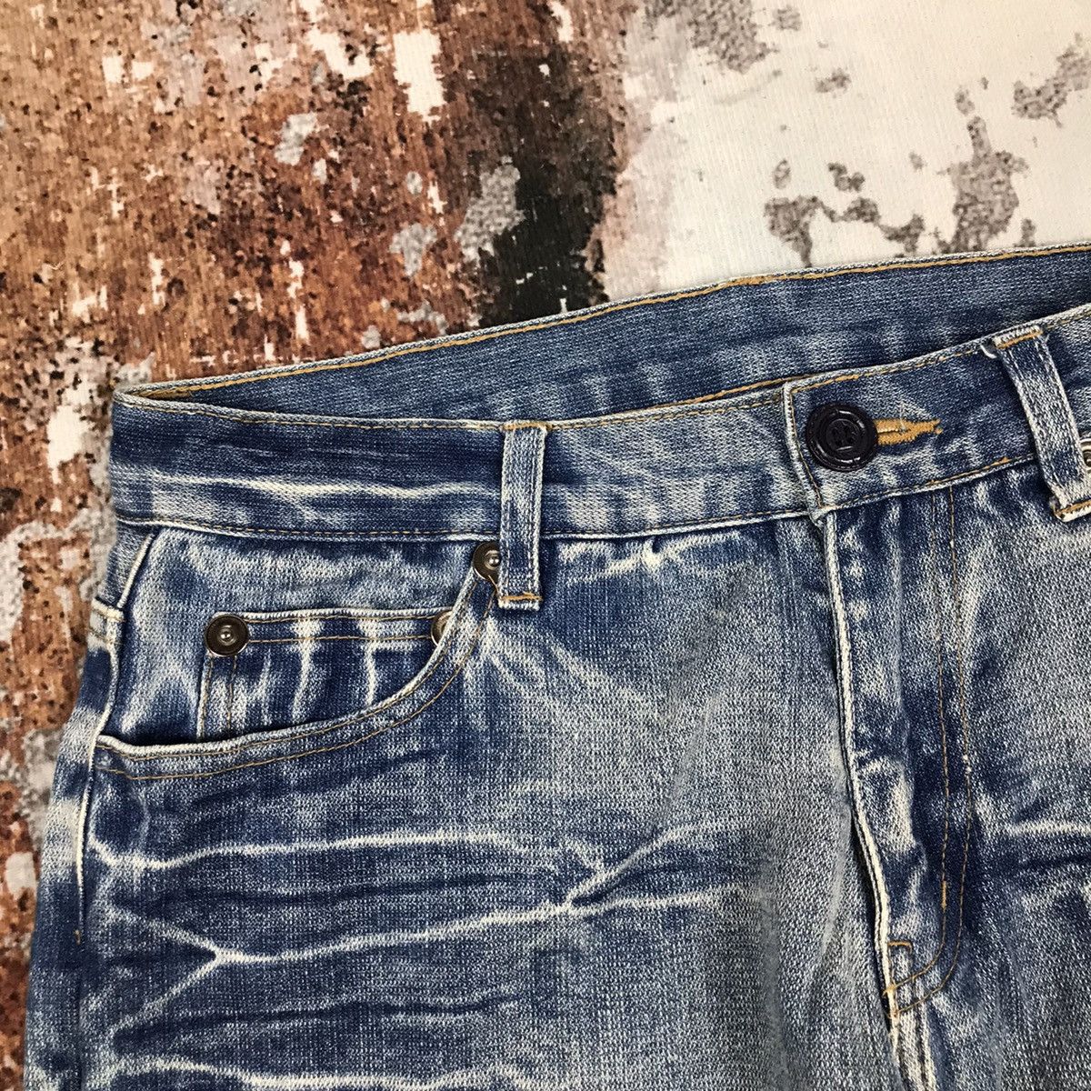 Japanese Brand × Vintage Japanese Flying Angel Flare Light Wash Jeans Size 29" - 9 Thumbnail