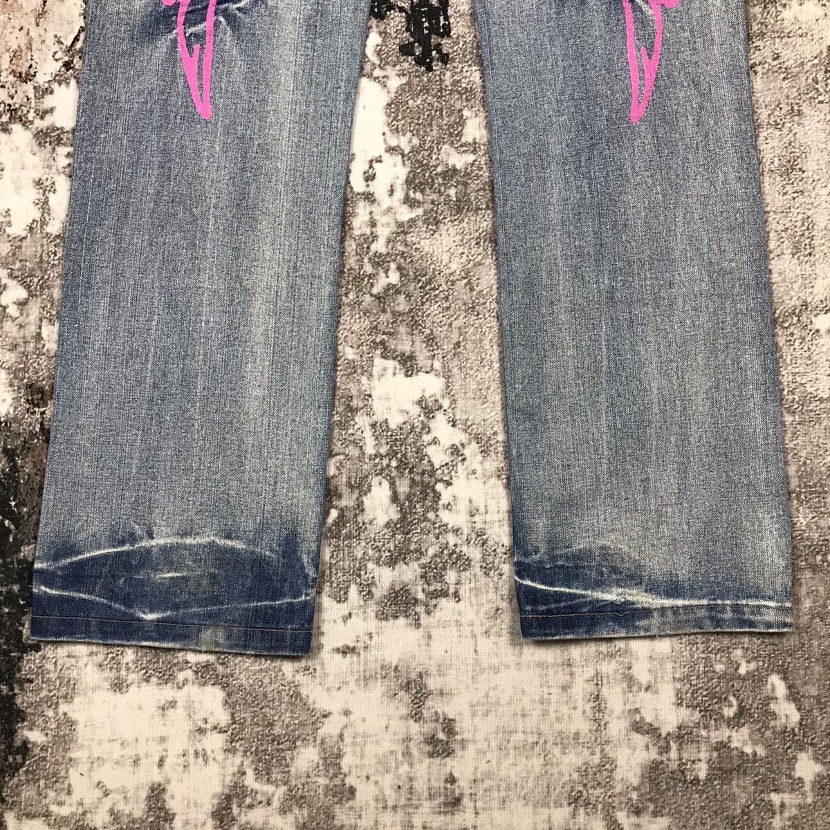 Japanese Brand × Vintage Japanese Flying Angel Flare Light Wash Jeans Size 29" - 4 Thumbnail