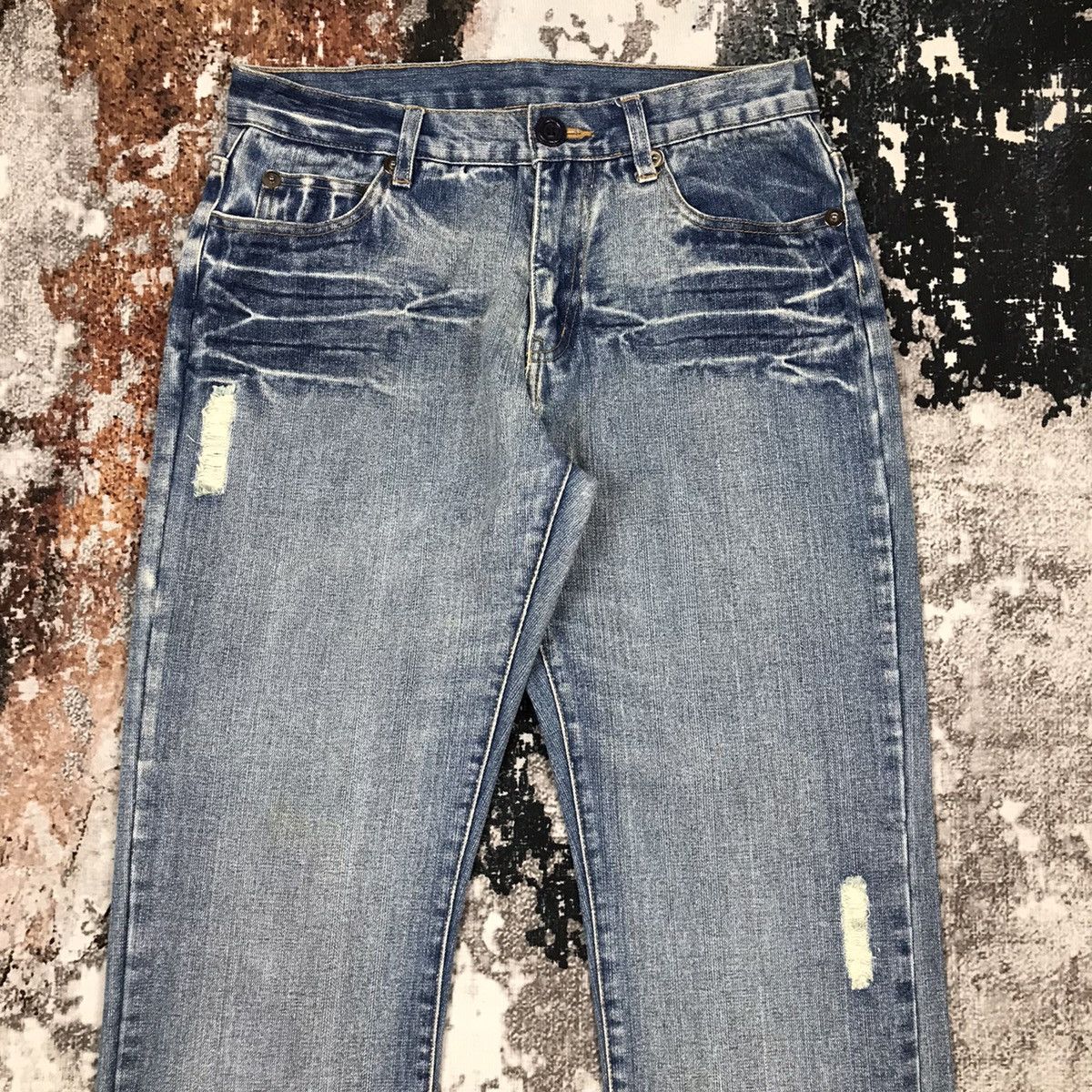 Japanese Brand × Vintage Japanese Flying Angel Flare Light Wash Jeans Size 29" - 8 Thumbnail