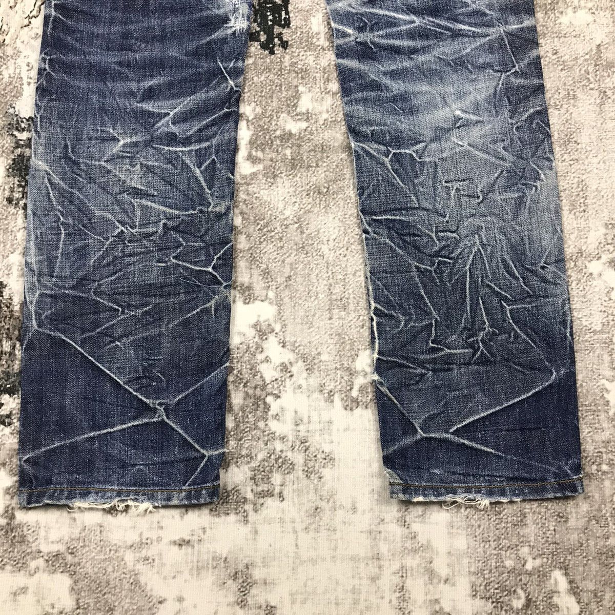 Japanese Brand × Vintage Japanese Bbaby&Bbaby Insane Distressed Design Slim Jeans Size 29" - 4 Thumbnail