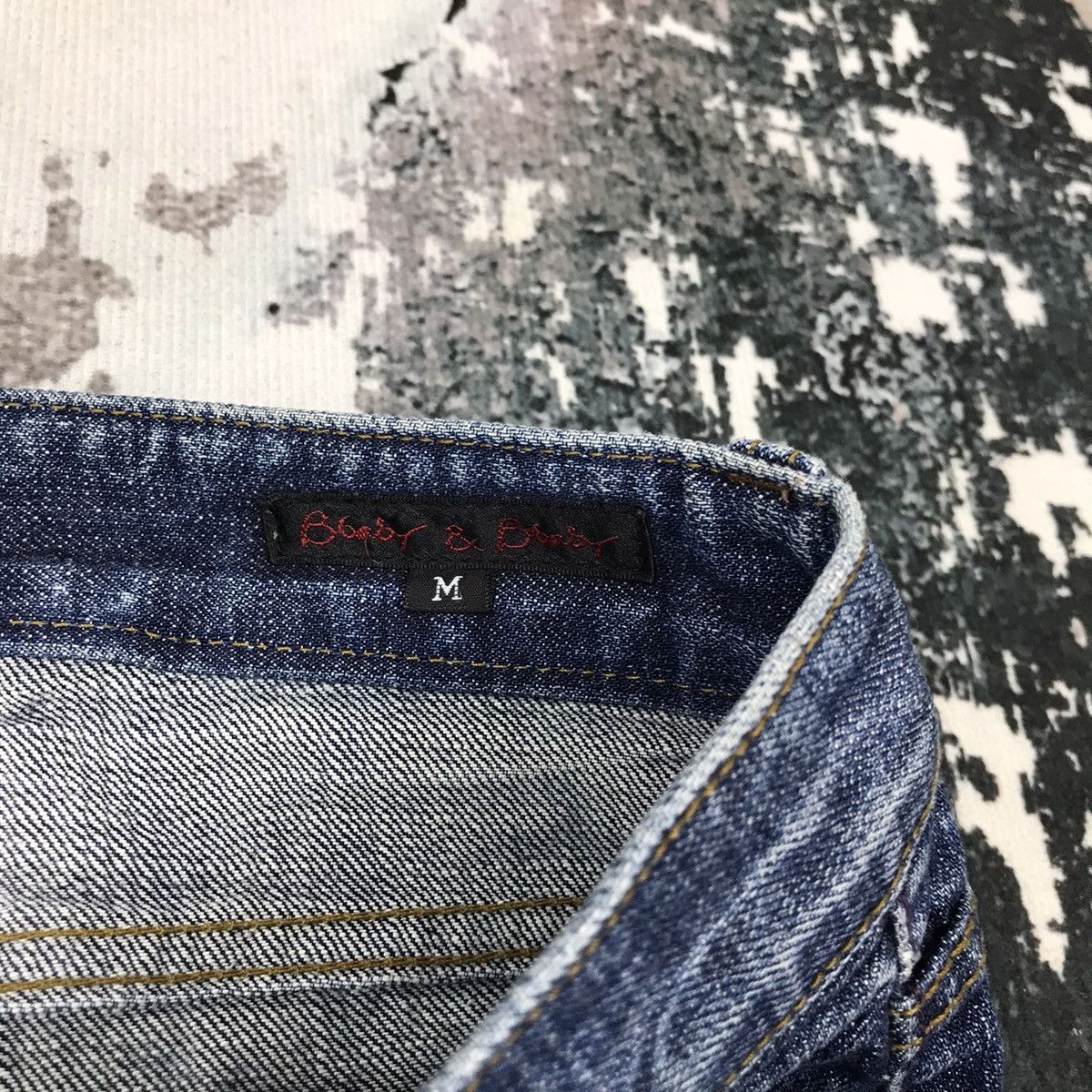 Japanese Brand × Vintage Japanese Bbaby&Bbaby Insane Distressed Design Slim Jeans Size 29" - 13 Thumbnail