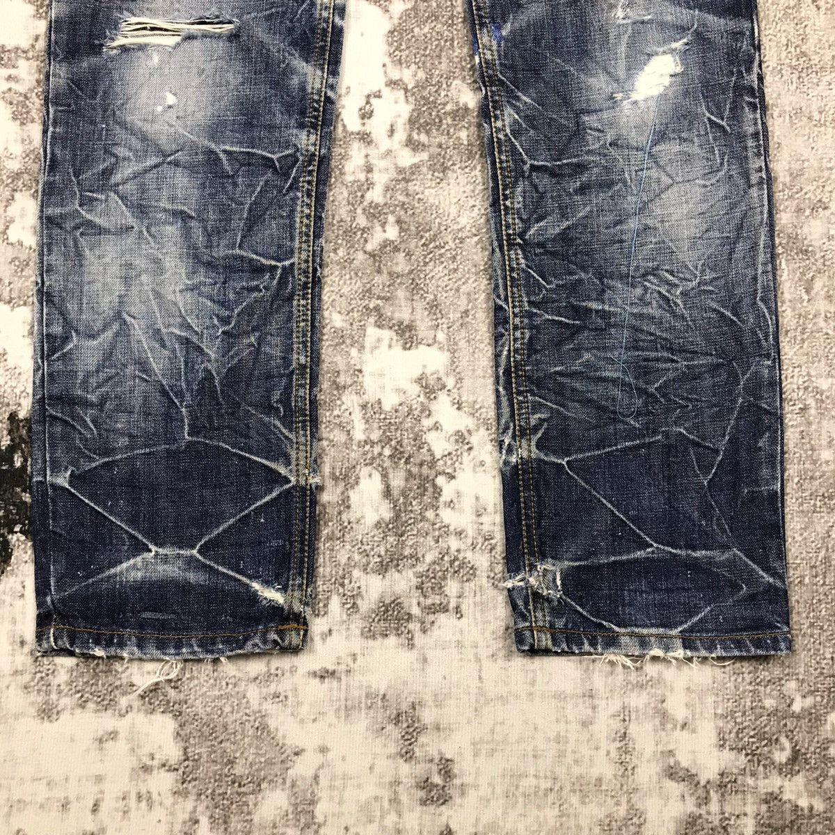 Japanese Brand × Vintage Japanese Bbaby&Bbaby Insane Distressed Design Slim Jeans Size 29" - 9 Thumbnail