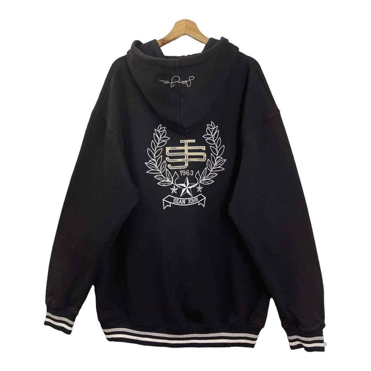 Sean John Vintage Sean John Big Logo Embroidered Zipper Hoodies Size US XXL / EU 58 / 5 - 3 Thumbnail