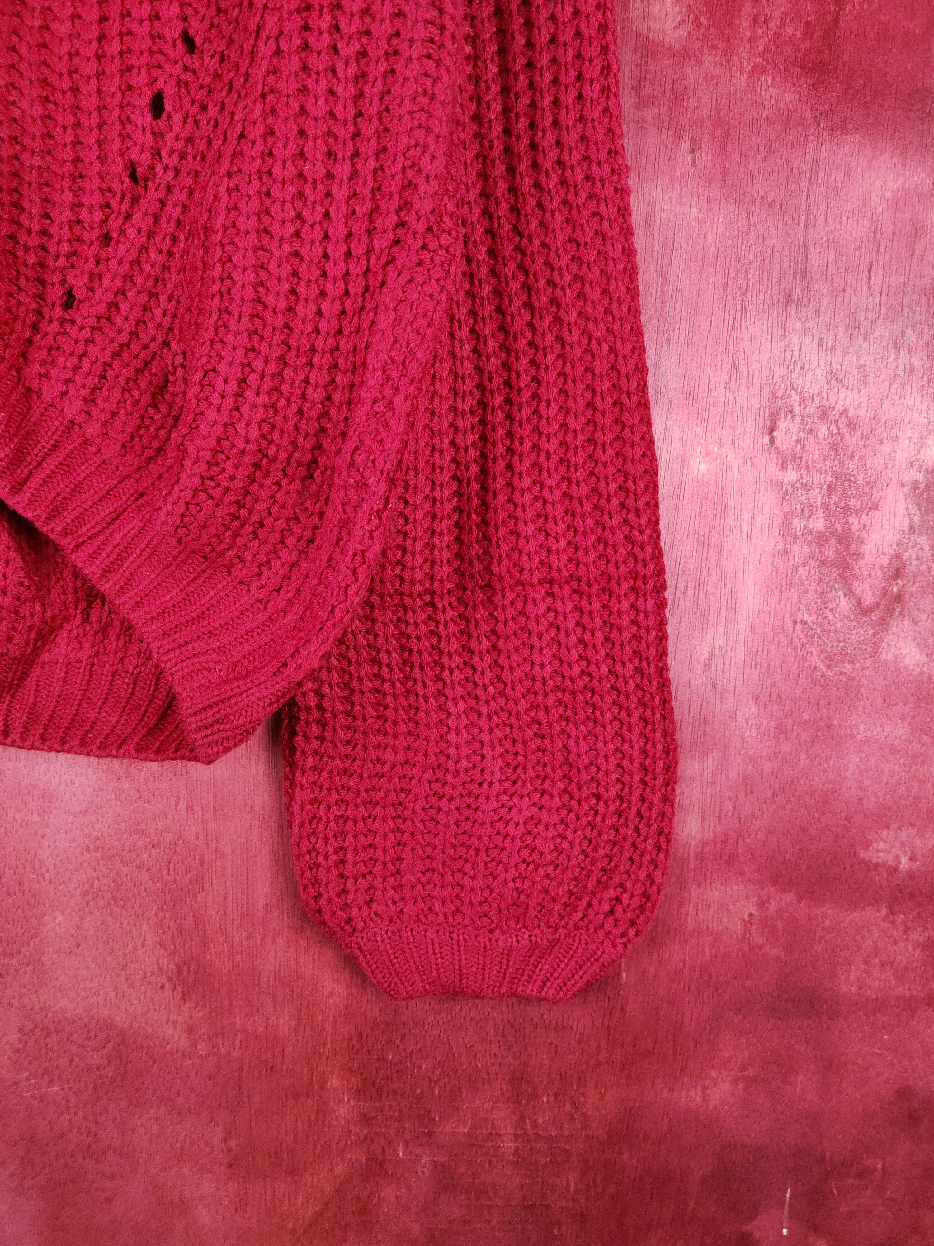 Japanese Brand Chou Chou-Angelina Red Knitwear Sweater #5475 Size M / US 6-8 / IT 42-44 - 6 Thumbnail