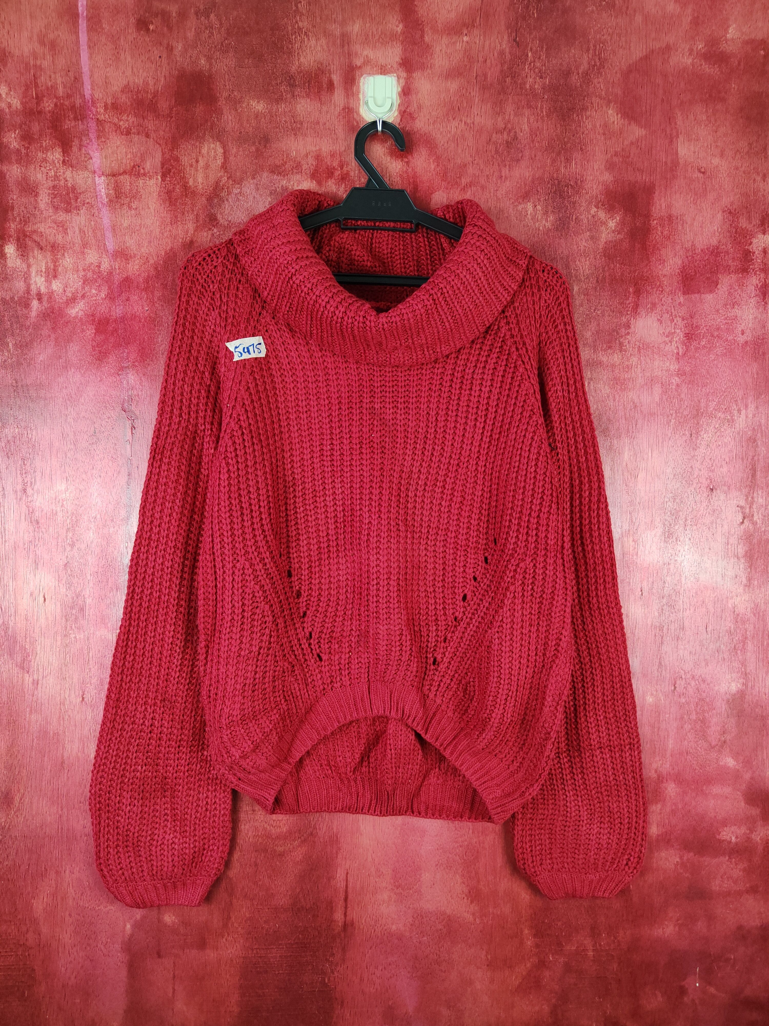 image of Coloured Cable Knit Sweater Chou Chou-Angelina Red Knitwear Sweater 5475, Women's (Size Medium)
