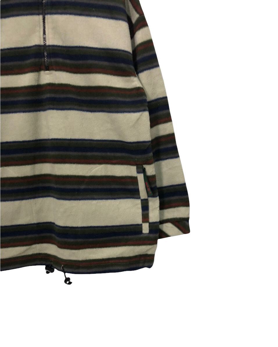 Japanese Brand × Vintage Vintage Wild 1 Striped Half Zipper Fleece Sweater Size US M / EU 48-50 / 2 - 2 Thumbnail