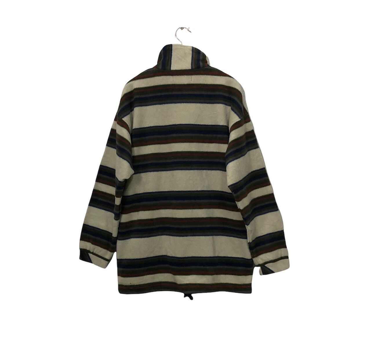 Japanese Brand × Vintage Vintage Wild 1 Striped Half Zipper Fleece Sweater Size US M / EU 48-50 / 2 - 5 Thumbnail