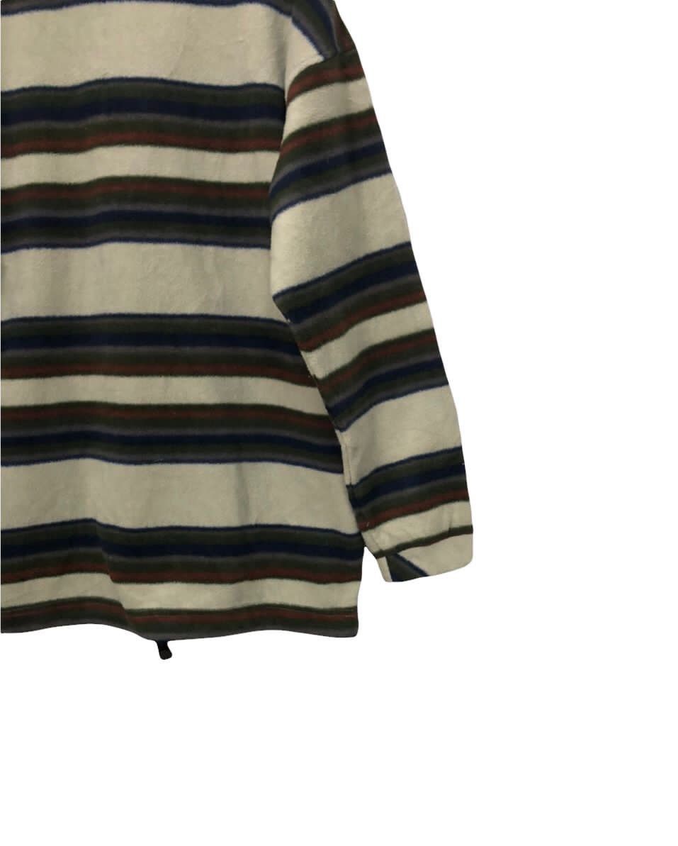 Japanese Brand × Vintage Vintage Wild 1 Striped Half Zipper Fleece Sweater Size US M / EU 48-50 / 2 - 6 Thumbnail