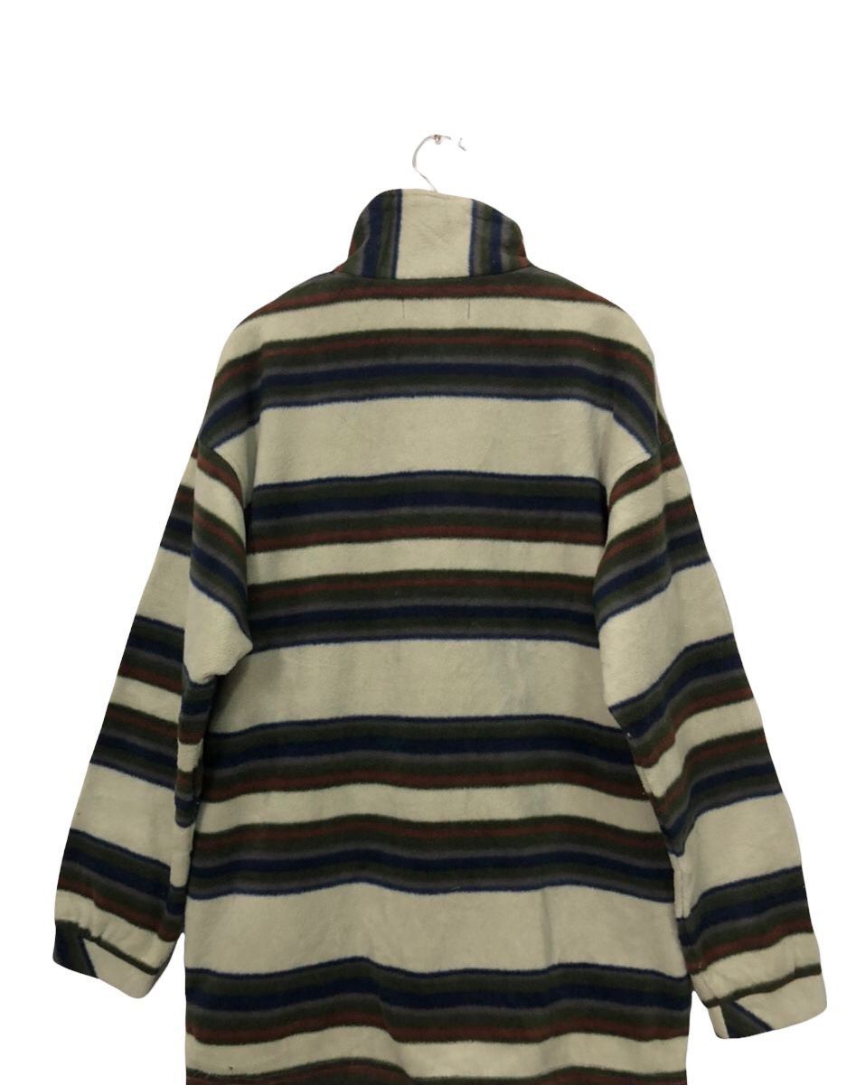 Japanese Brand × Vintage Vintage Wild 1 Striped Half Zipper Fleece Sweater Size US M / EU 48-50 / 2 - 8 Thumbnail