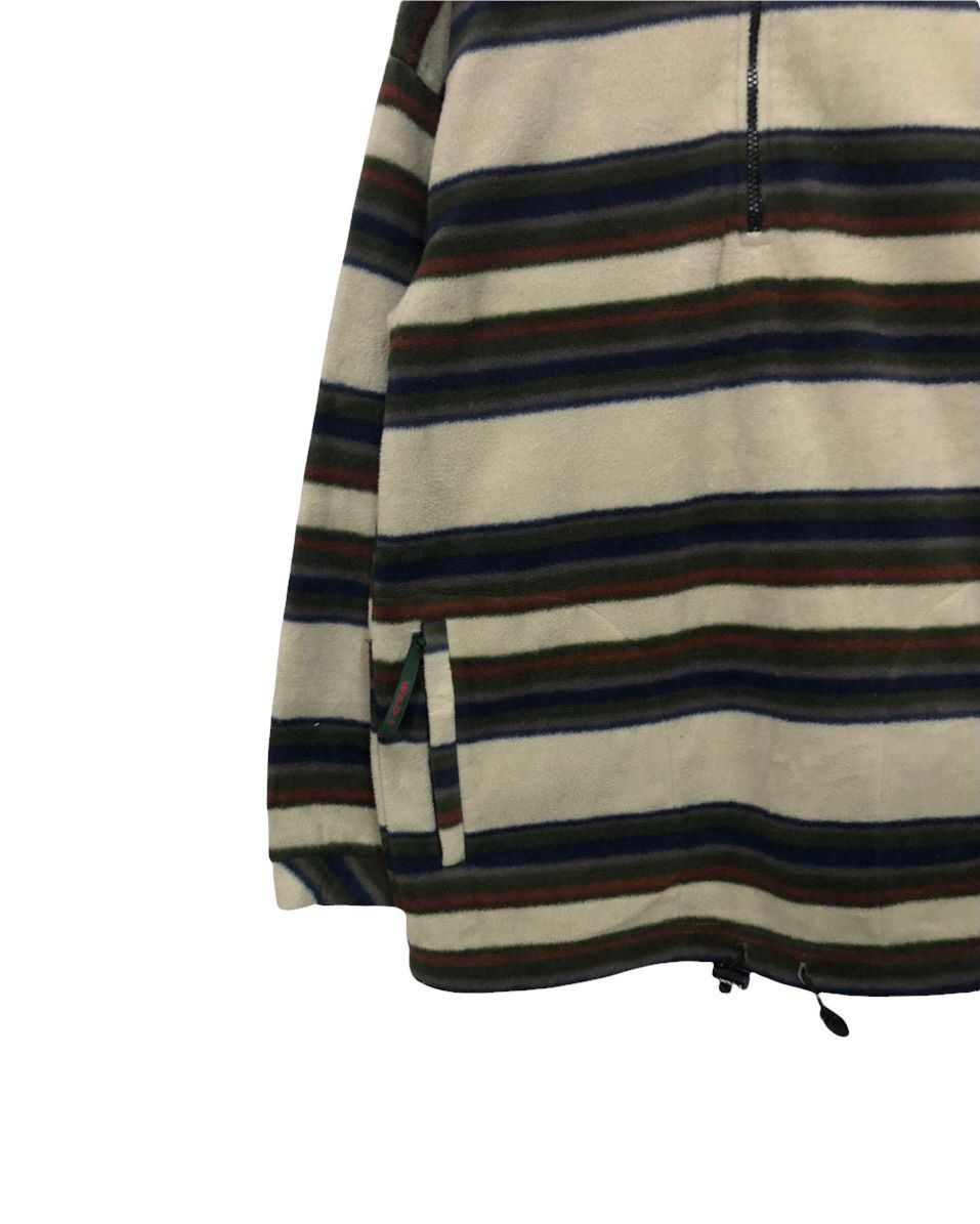 Japanese Brand × Vintage Vintage Wild 1 Striped Half Zipper Fleece Sweater Size US M / EU 48-50 / 2 - 3 Thumbnail
