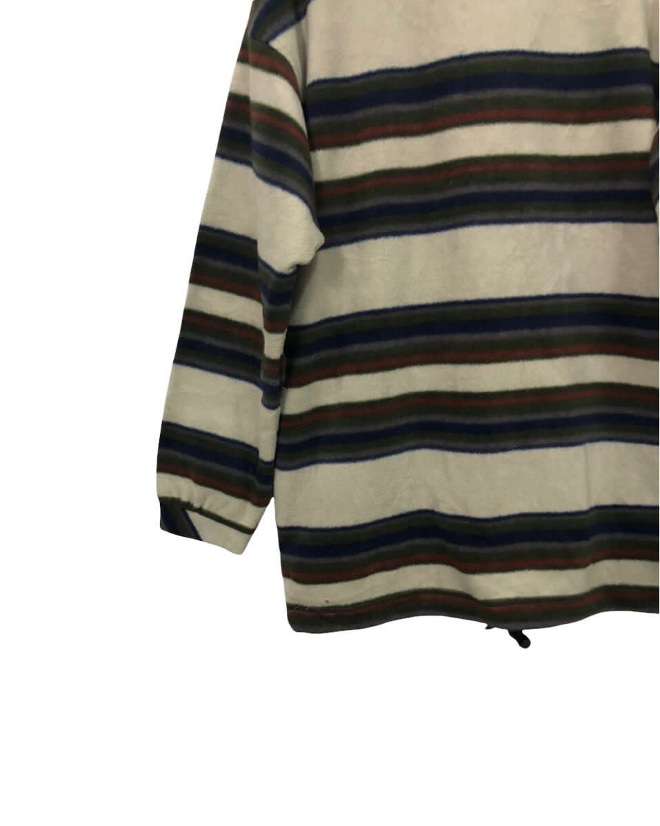 Japanese Brand × Vintage Vintage Wild 1 Striped Half Zipper Fleece Sweater Size US M / EU 48-50 / 2 - 7 Thumbnail