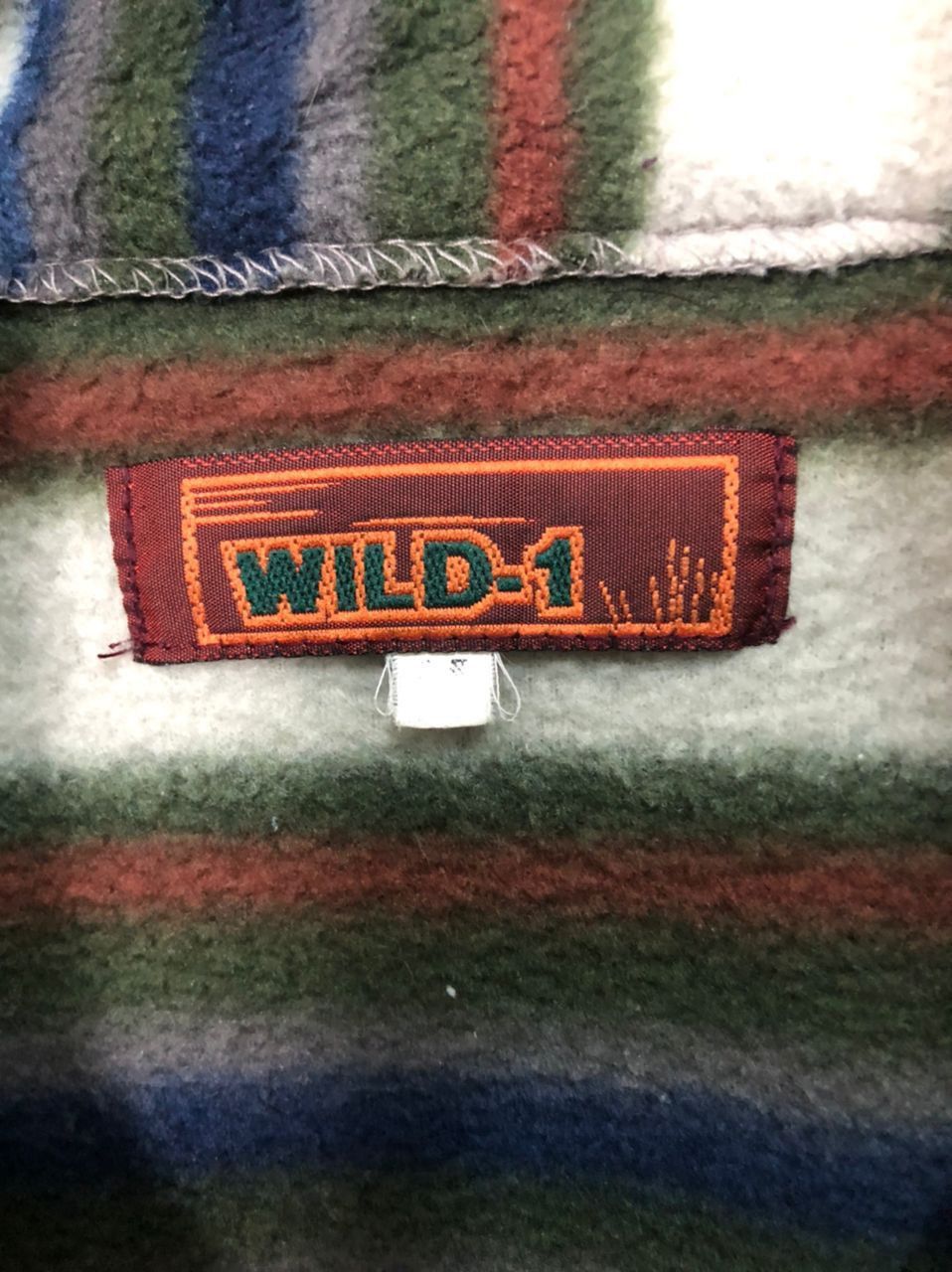 Japanese Brand × Vintage Vintage Wild 1 Striped Half Zipper Fleece Sweater Size US M / EU 48-50 / 2 - 9 Thumbnail