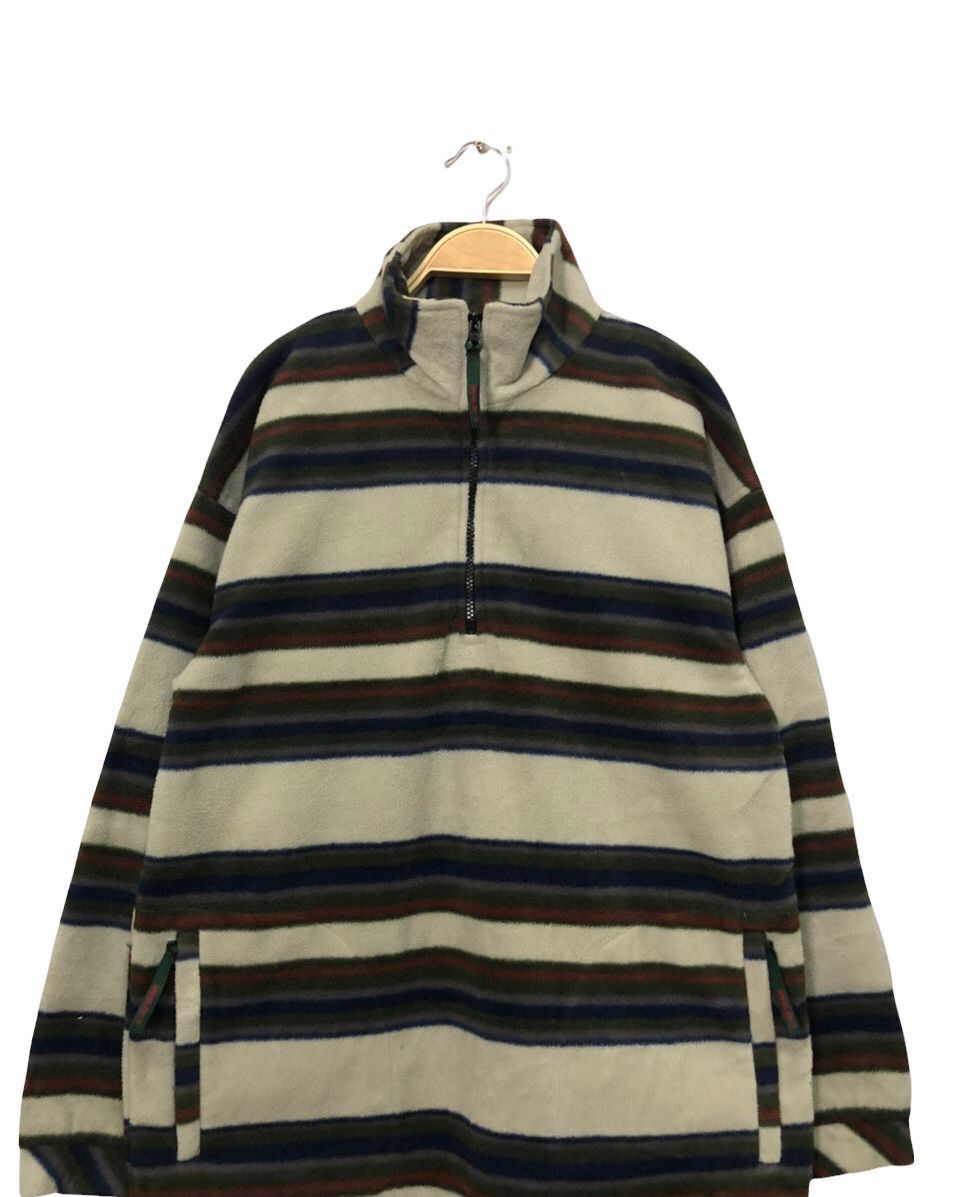 Japanese Brand × Vintage Vintage Wild 1 Striped Half Zipper Fleece Sweater Size US M / EU 48-50 / 2 - 4 Thumbnail