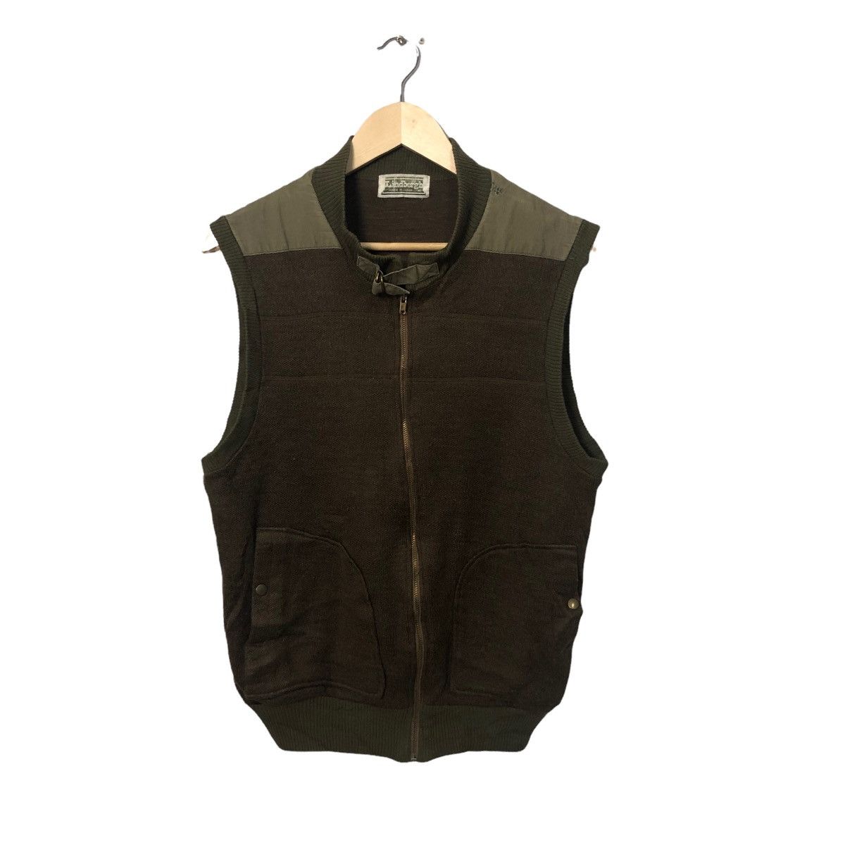 image of Aran Isles Knitwear x Homespun Knitwear Vintage Lindbergh Zipper Ups Knitwear Vest Made In Japan in
