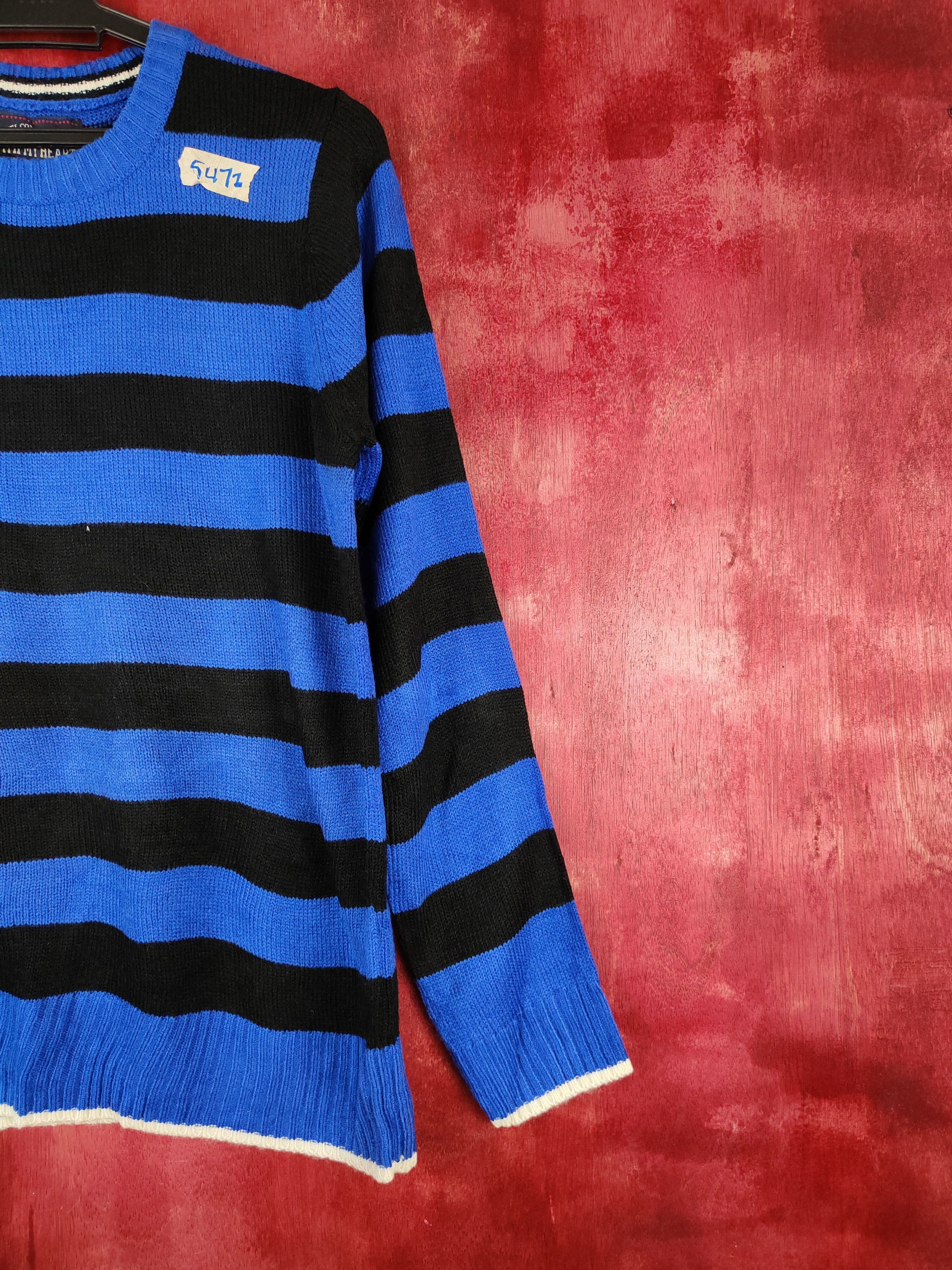 Japanese Brand × Solid and Striped Vandash Blue/Black Knitwear sweatshirt thin #5472 Size US M / EU 48-50 / 2 - 5 Thumbnail