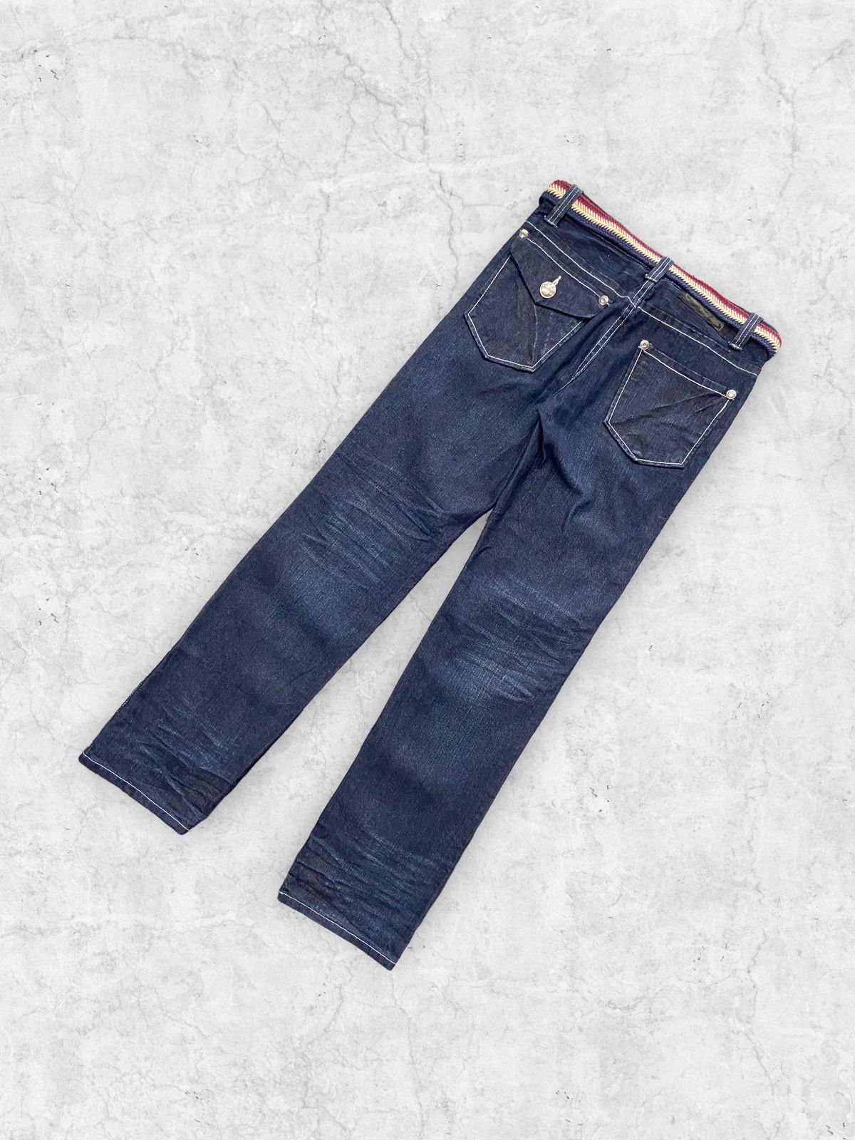 20471120 × Beauty Beast Vintage Low Box Contrast Stitched Denim Pants Size US 31 - 9 Thumbnail