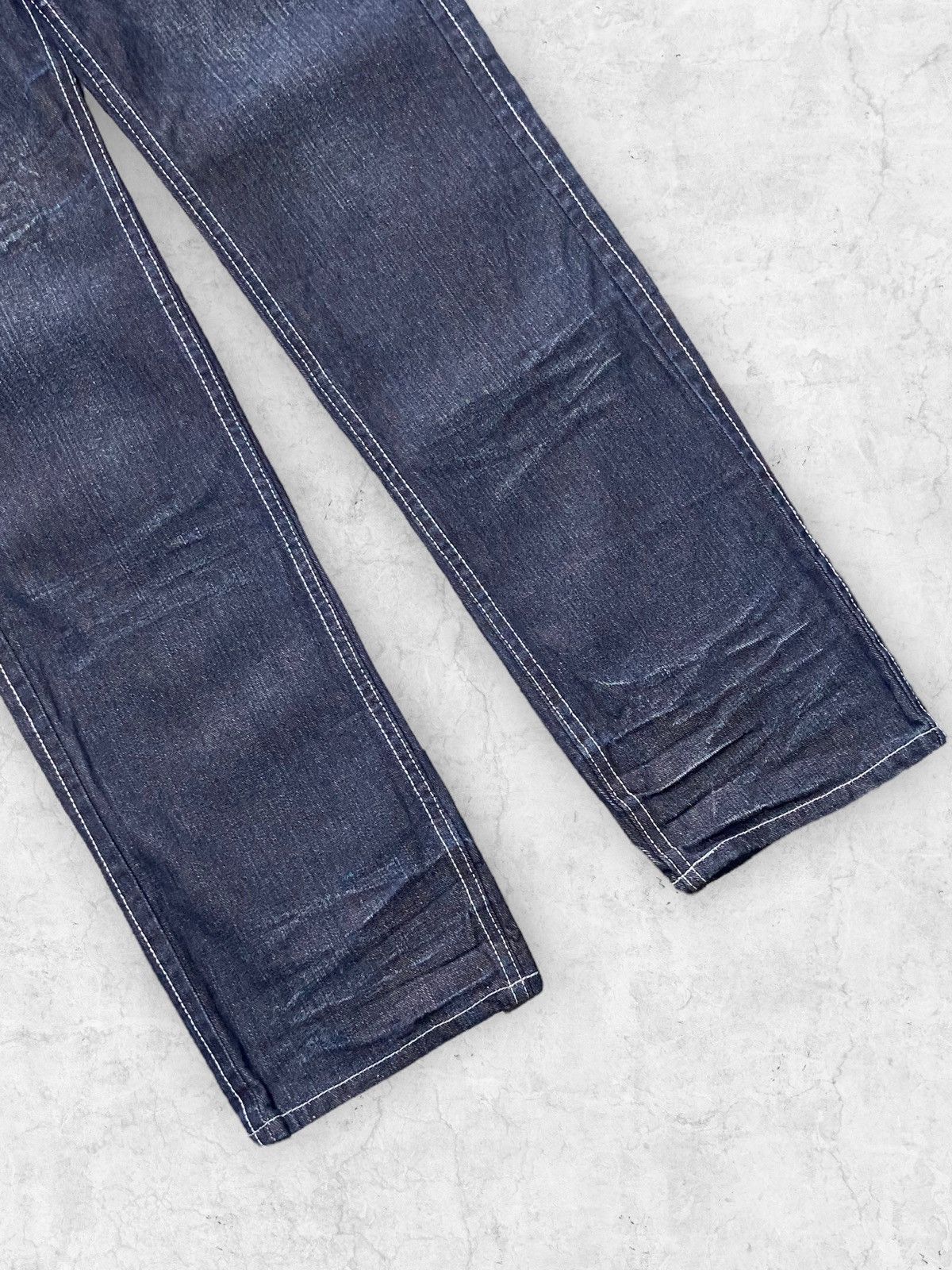 20471120 × Beauty Beast Vintage Low Box Contrast Stitched Denim Pants Size US 31 - 7 Thumbnail