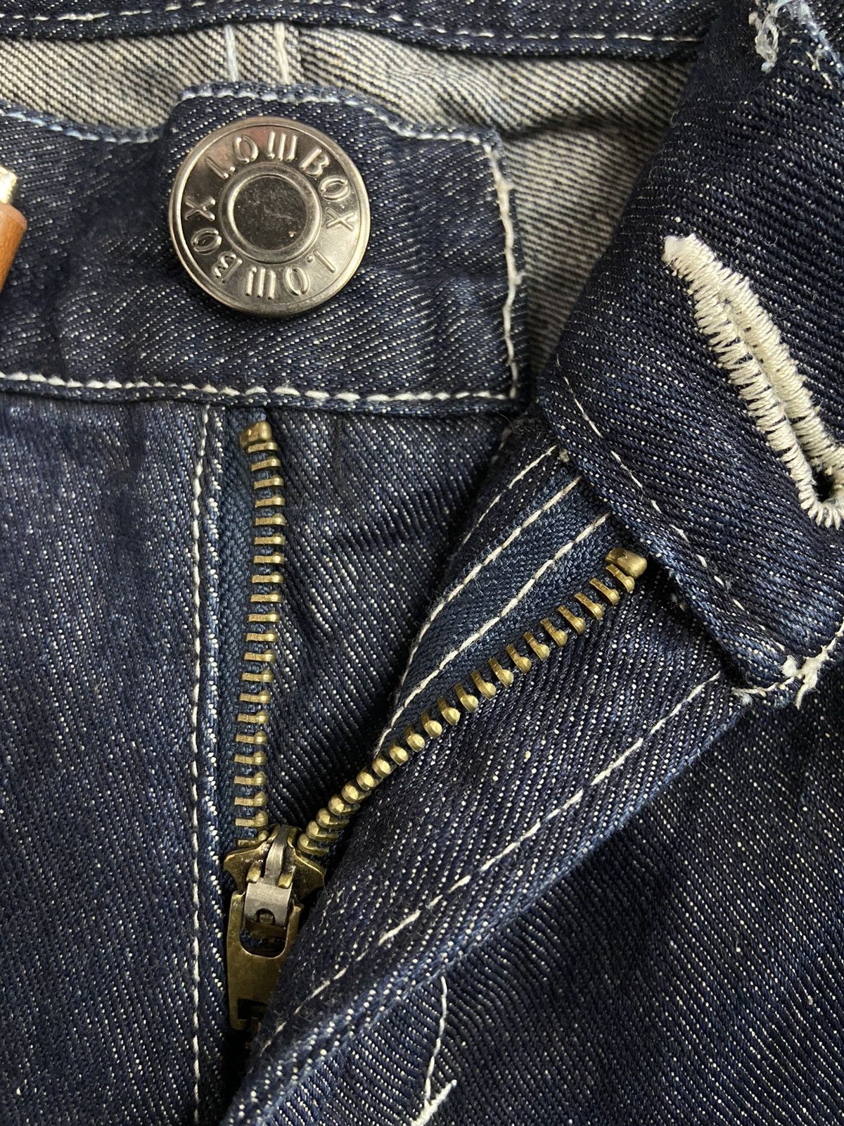 20471120 × Beauty Beast Vintage Low Box Contrast Stitched Denim Pants Size US 31 - 8 Thumbnail