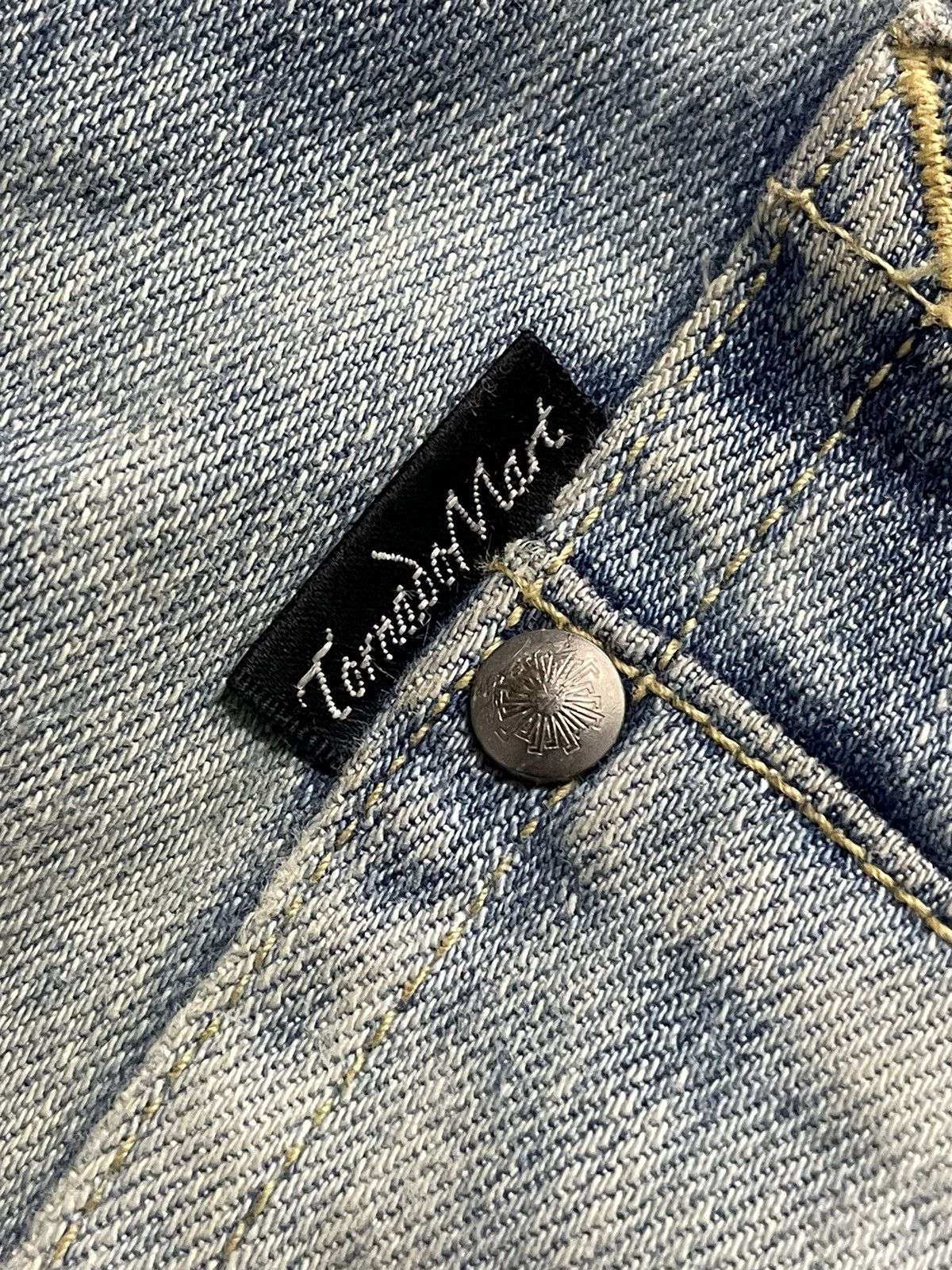 Japanese Brand × Tornado Mart Vintage Tornado Mart Distressed Blue Cloud Denim With Belt Size US 32 / EU 48 - 14 Thumbnail